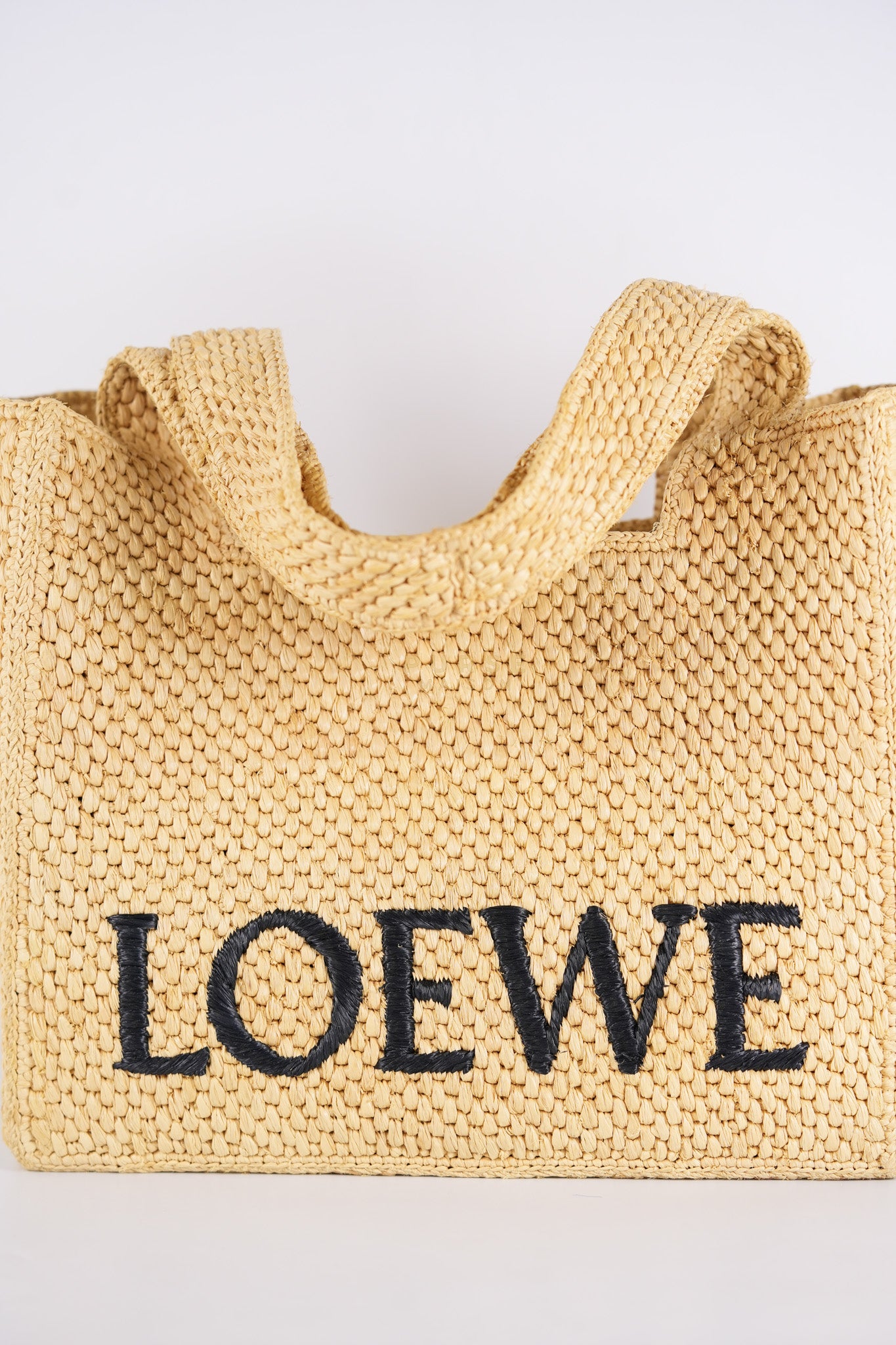 Font Tote in Raffia Beige Tote Bag | Purse Maison Luxury Bags Shop