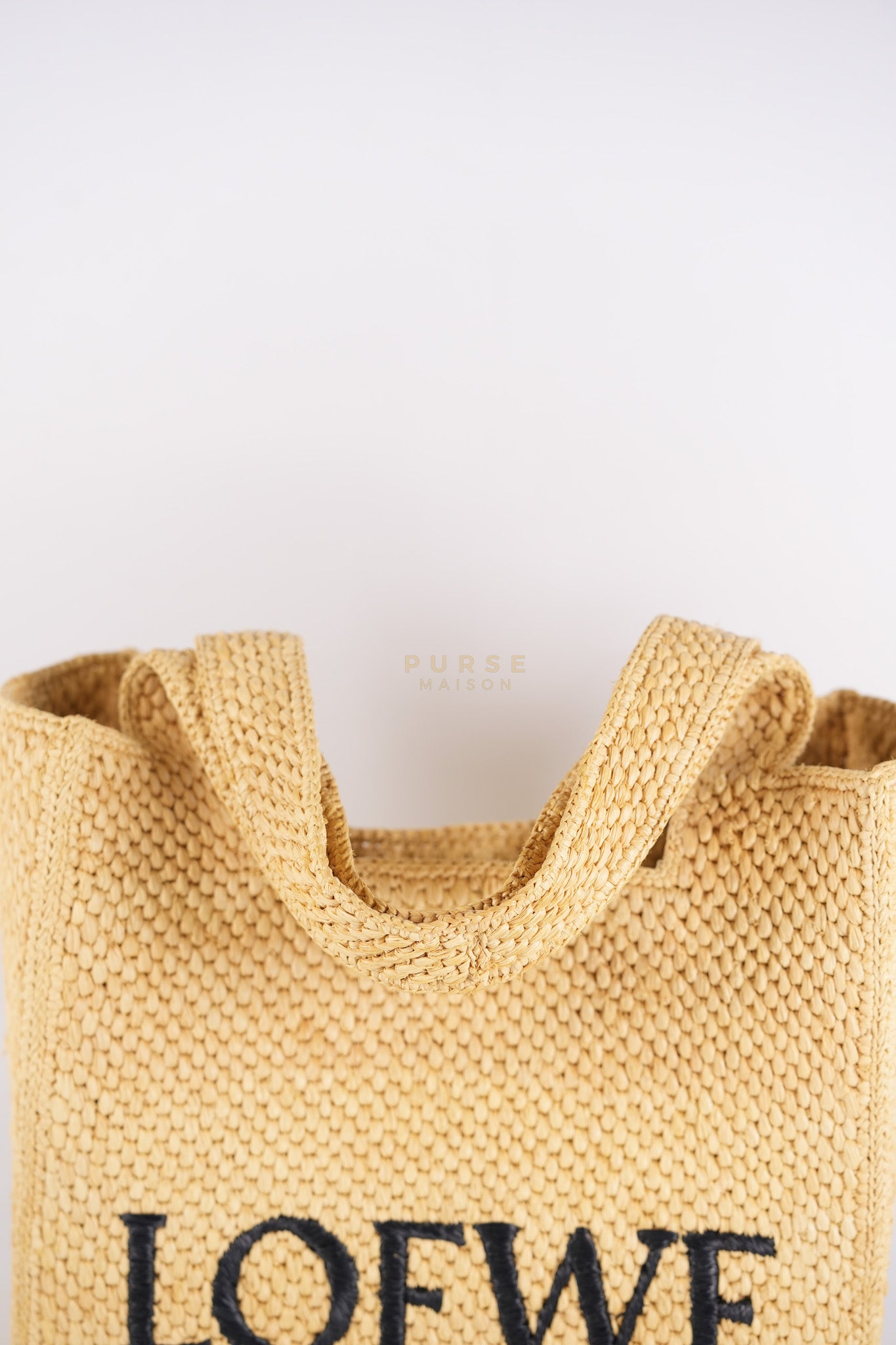 Font Tote in Raffia Beige Tote Bag | Purse Maison Luxury Bags Shop