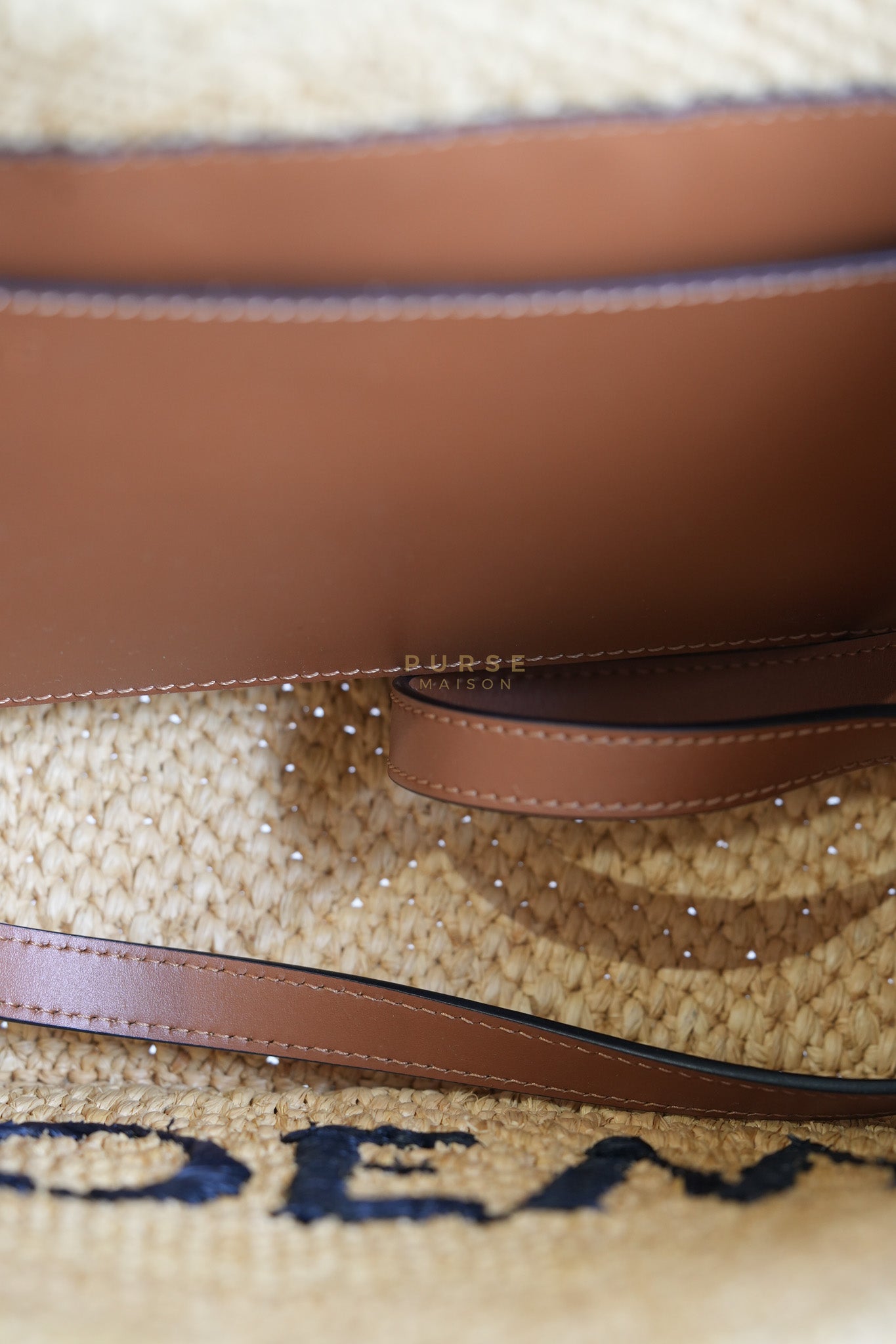 Font Tote in Raffia Beige Tote Bag | Purse Maison Luxury Bags Shop
