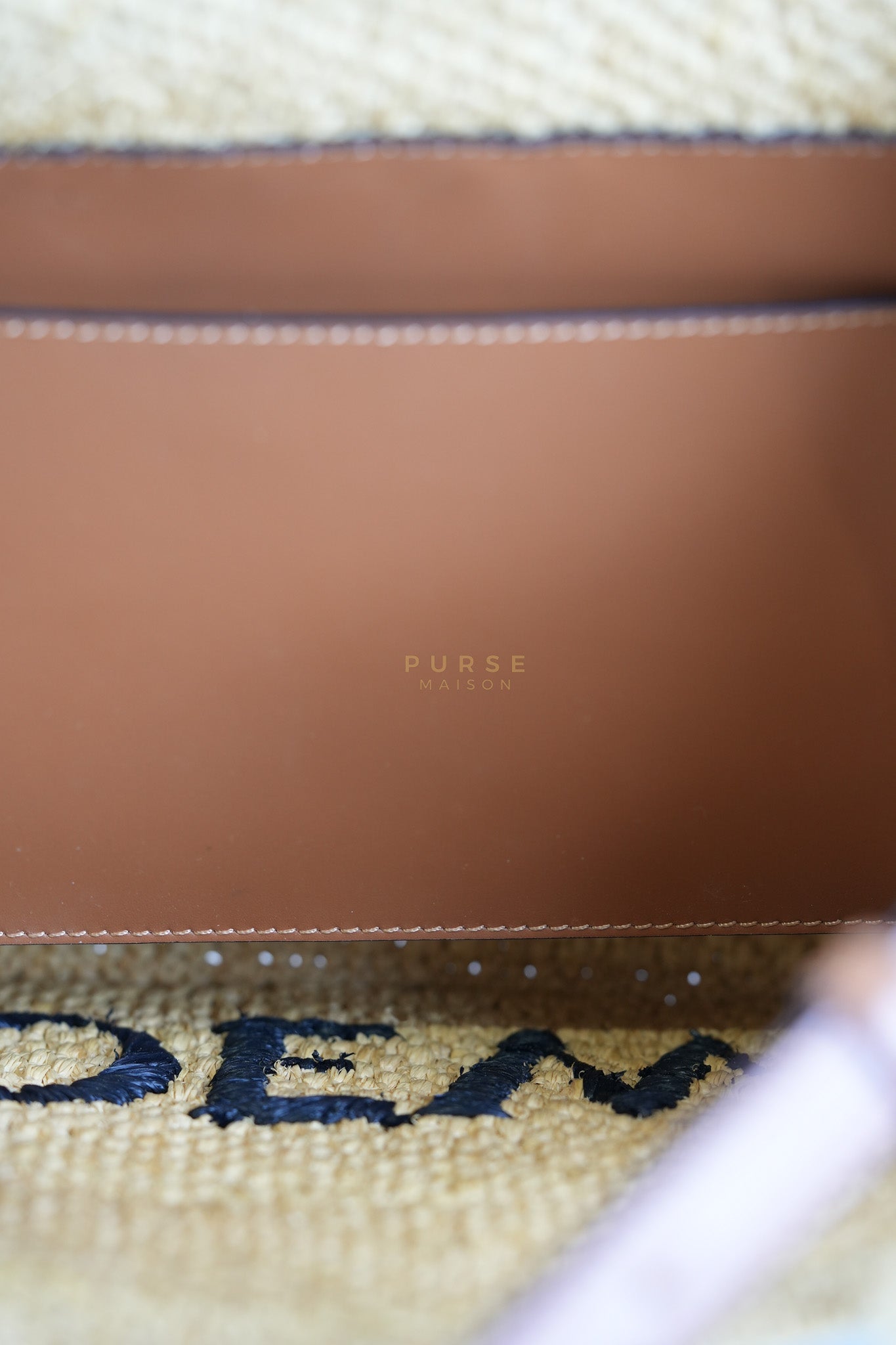 Font Tote in Raffia Beige Tote Bag | Purse Maison Luxury Bags Shop