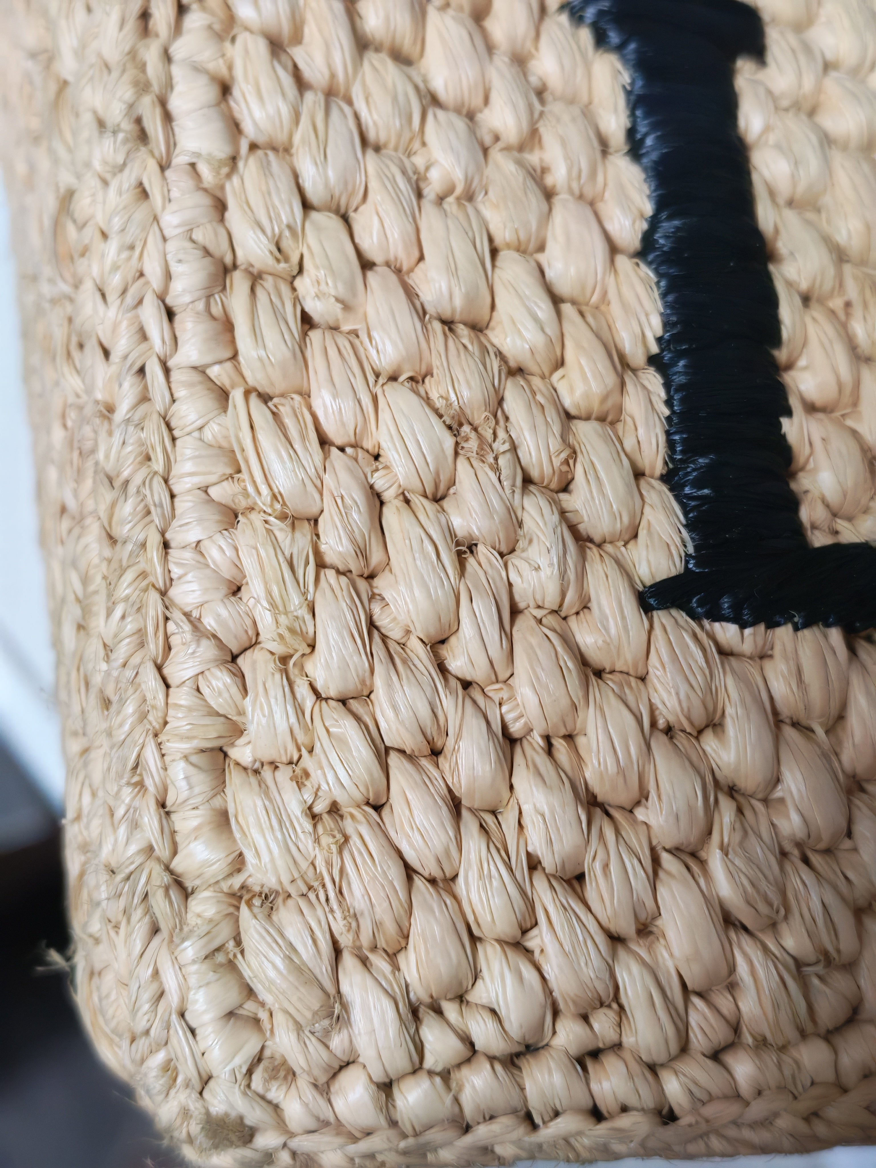 Font Tote in Raffia Beige Tote Bag | Purse Maison Luxury Bags Shop