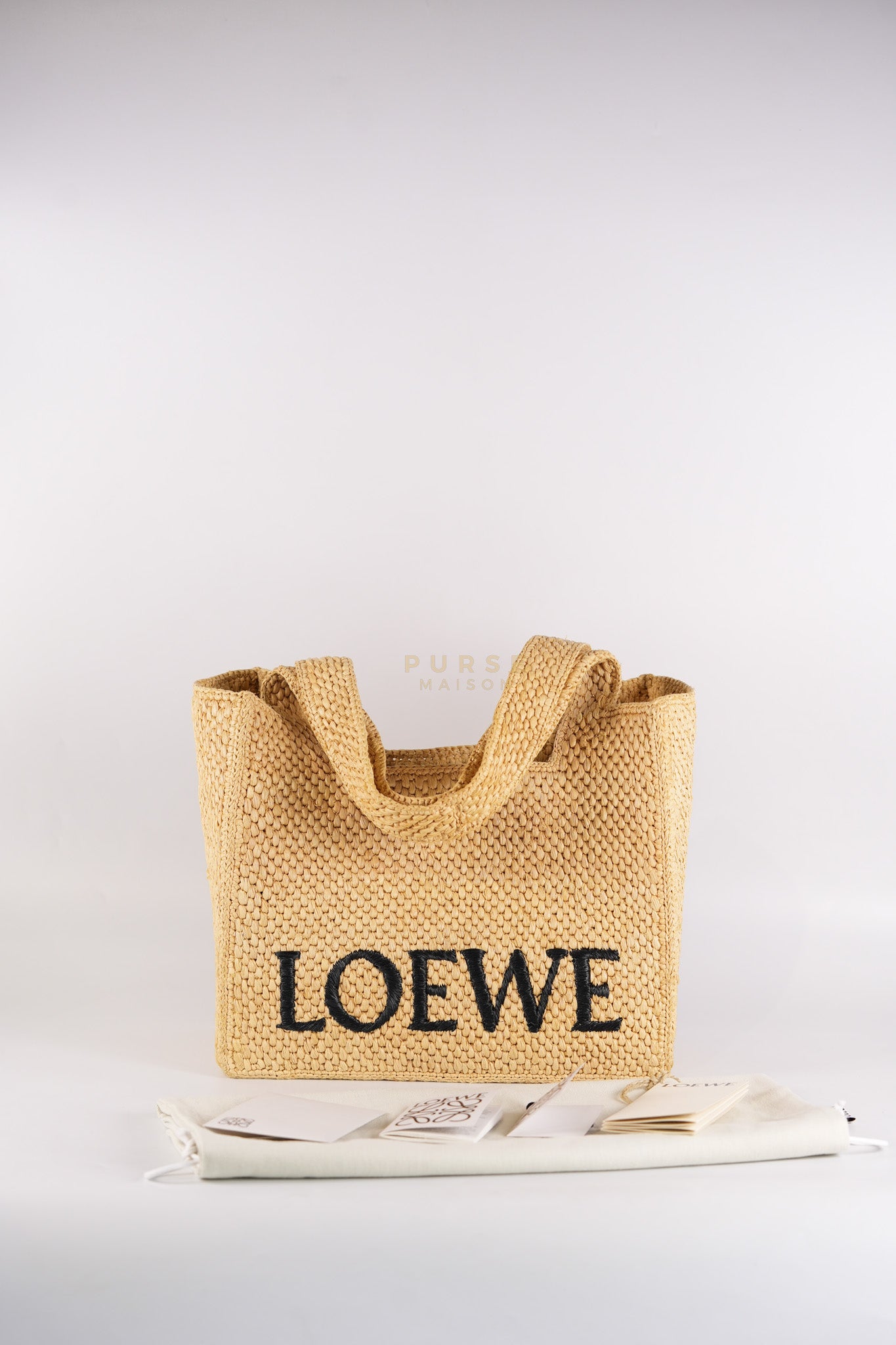 Font Tote in Raffia Beige Tote Bag | Purse Maison Luxury Bags Shop