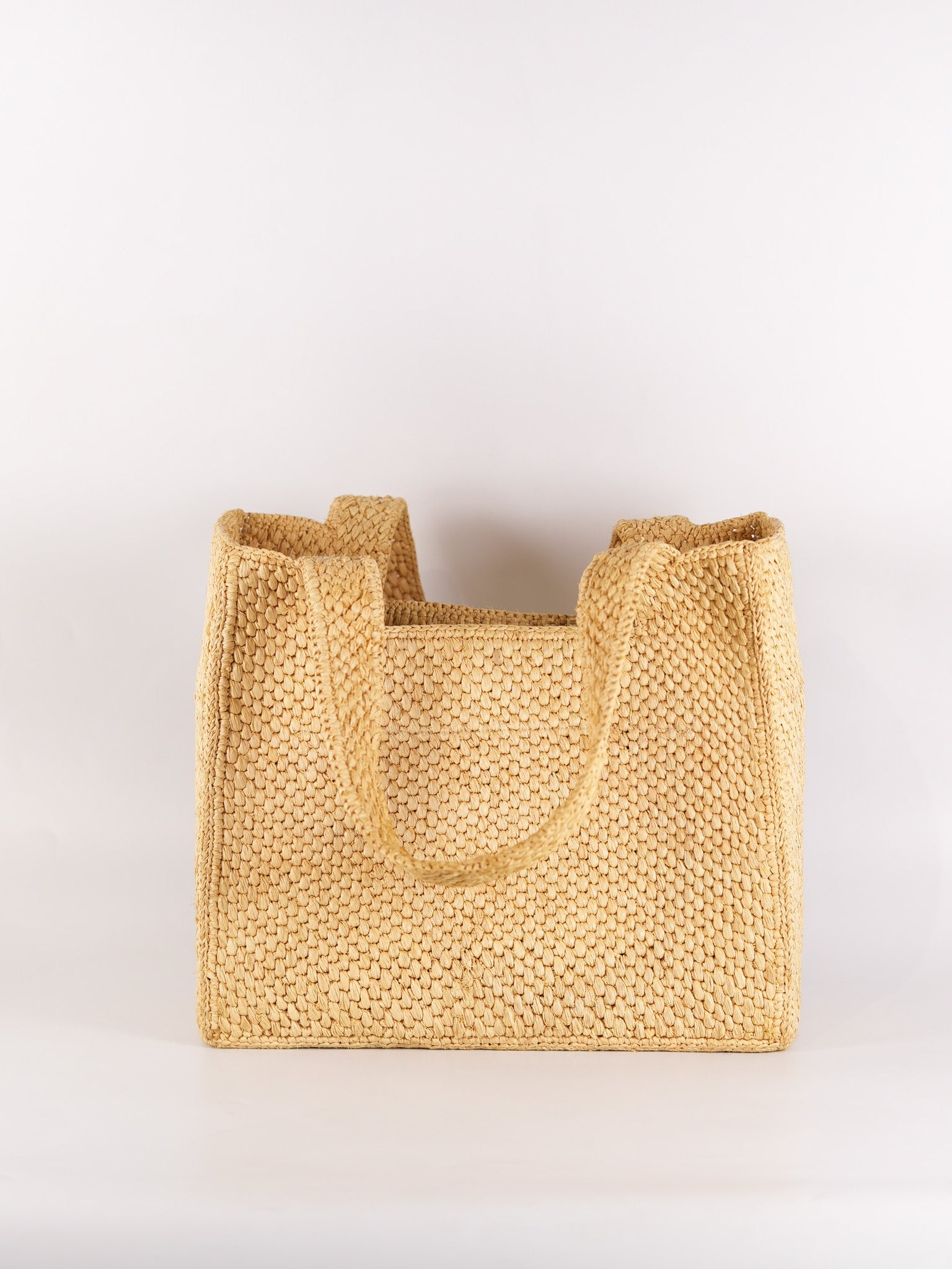 Font Tote in Raffia Beige Tote Bag | Purse Maison Luxury Bags Shop
