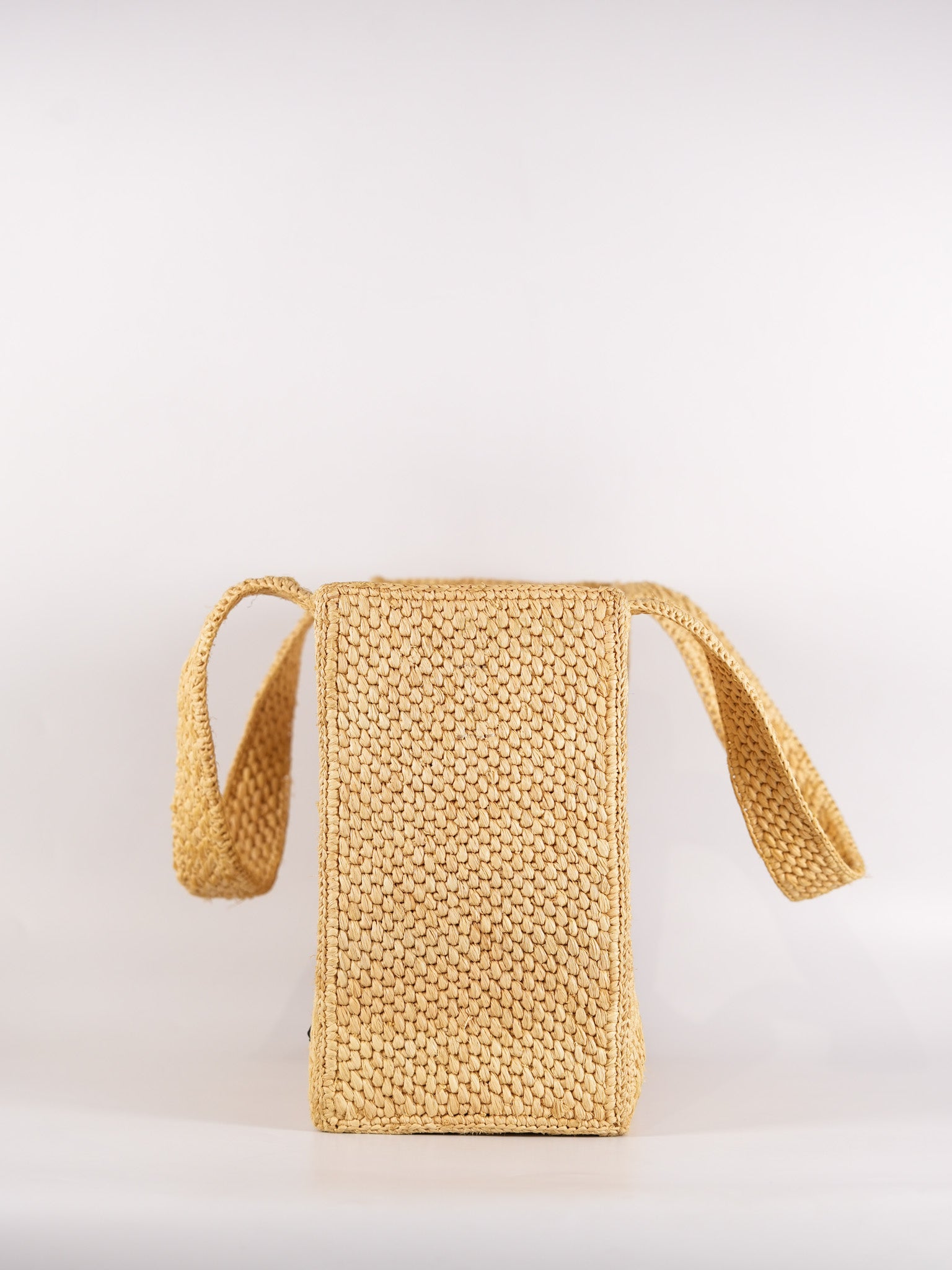 Font Tote in Raffia Beige Tote Bag | Purse Maison Luxury Bags Shop