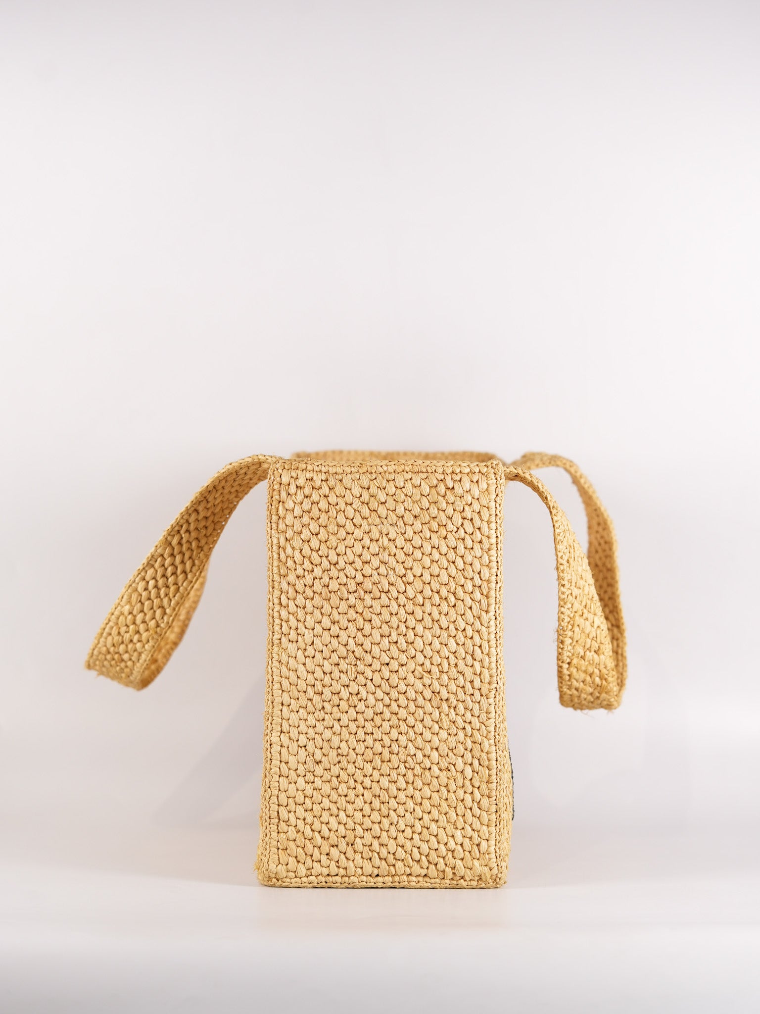 Font Tote in Raffia Beige Tote Bag | Purse Maison Luxury Bags Shop