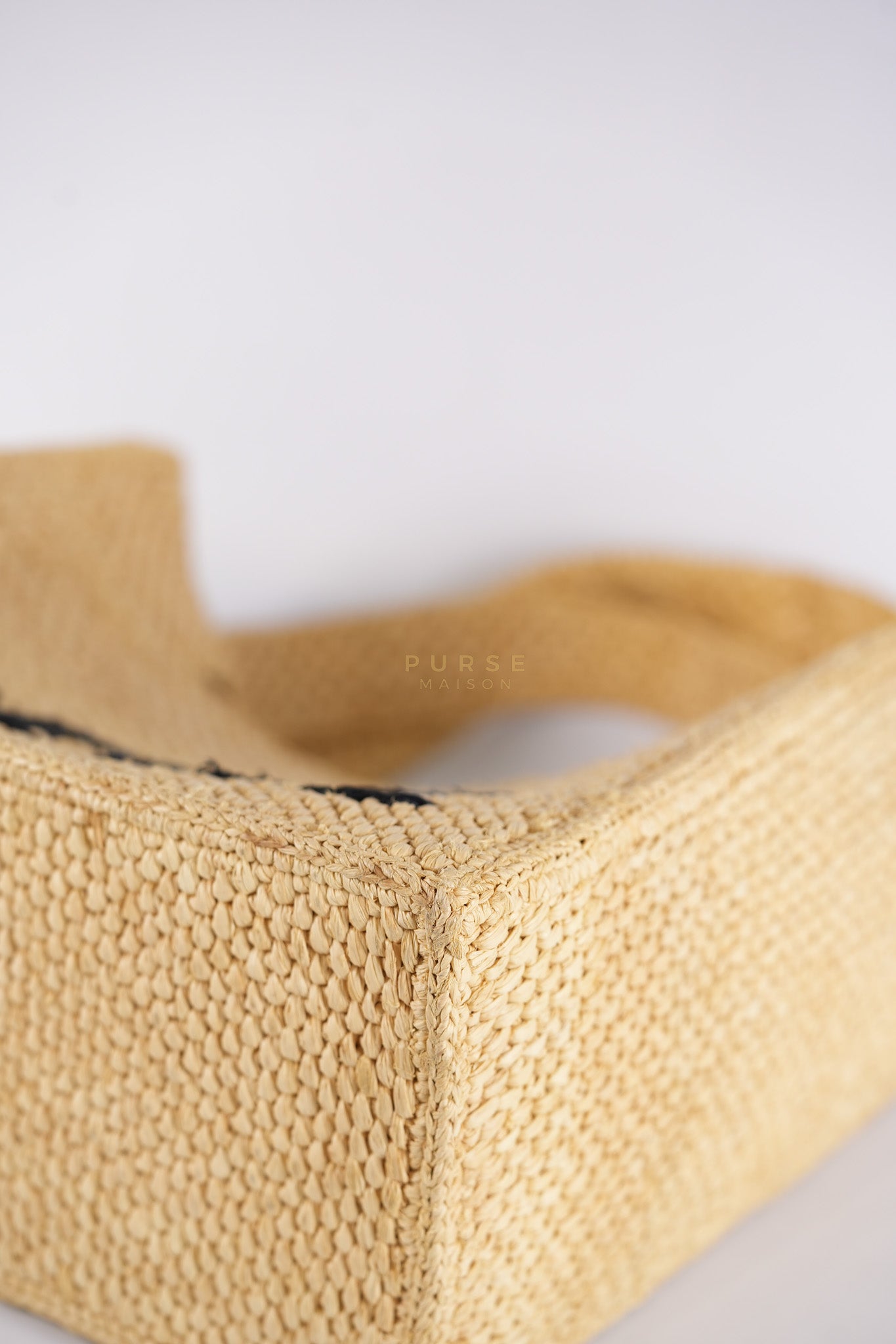 Font Tote in Raffia Beige Tote Bag | Purse Maison Luxury Bags Shop