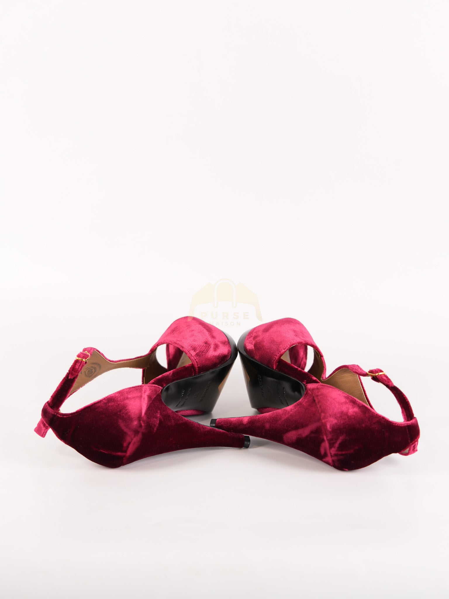 Fracas Velourss Garance Red Velvet Sandals Size 37 (24 cm) | Purse Maison Luxury Bags Shop