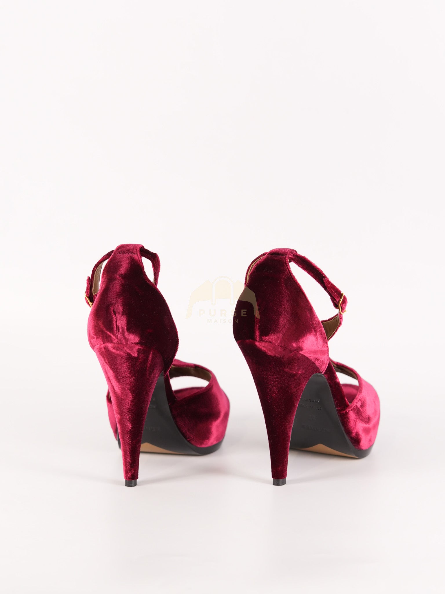 Fracas Velourss Garance Red Velvet Sandals Size 37 (24 cm) | Purse Maison Luxury Bags Shop
