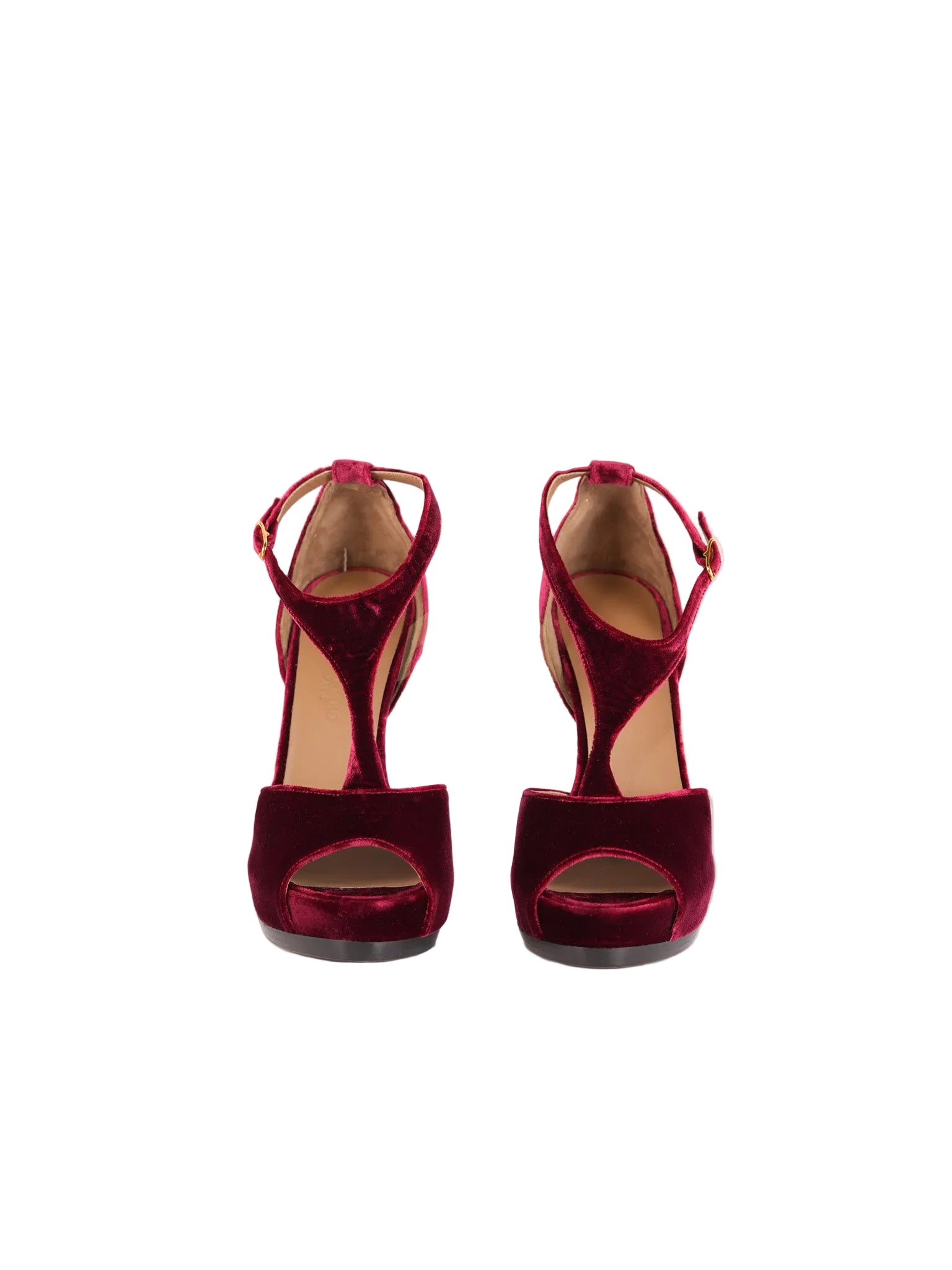 Fracas Velourss Garance Red Velvet Sandals Size 37 (24 cm) | Purse Maison Luxury Bags Shop