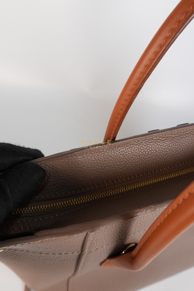 Freedom in Taupe Calfskin Leather Tote Bag (Date Code: TJ4147) | Purse Maison Luxury Bags Shop