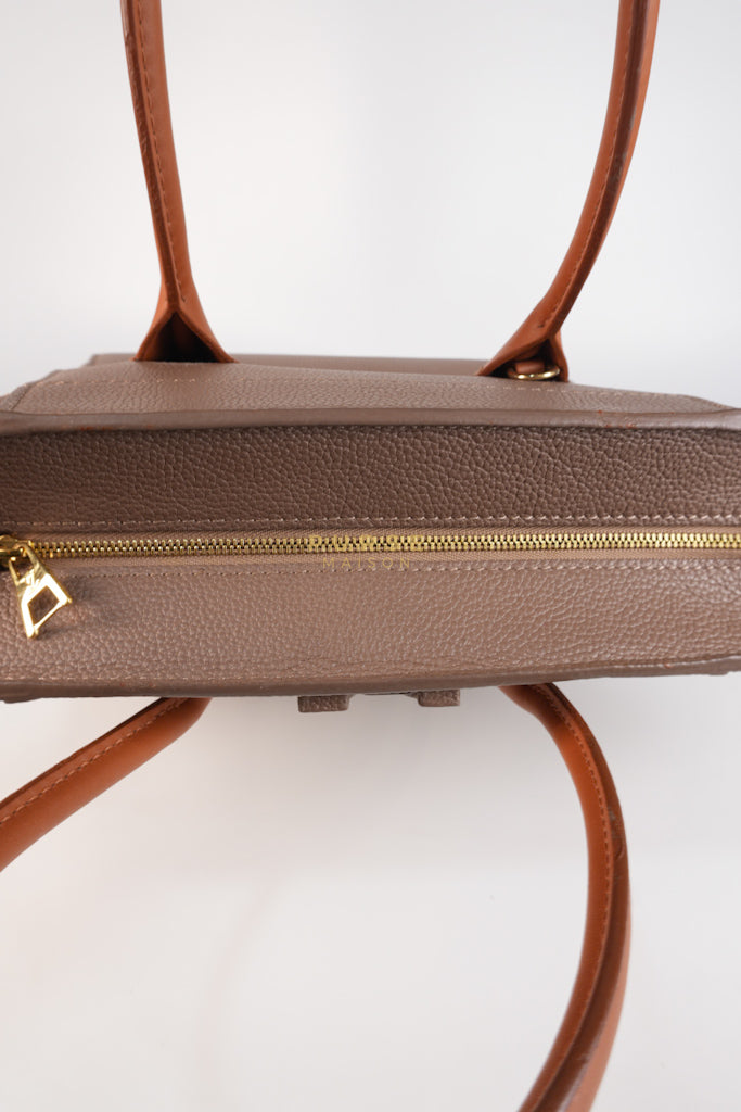 Freedom in Taupe Calfskin Leather Tote Bag (Date Code: TJ4147) | Purse Maison Luxury Bags Shop