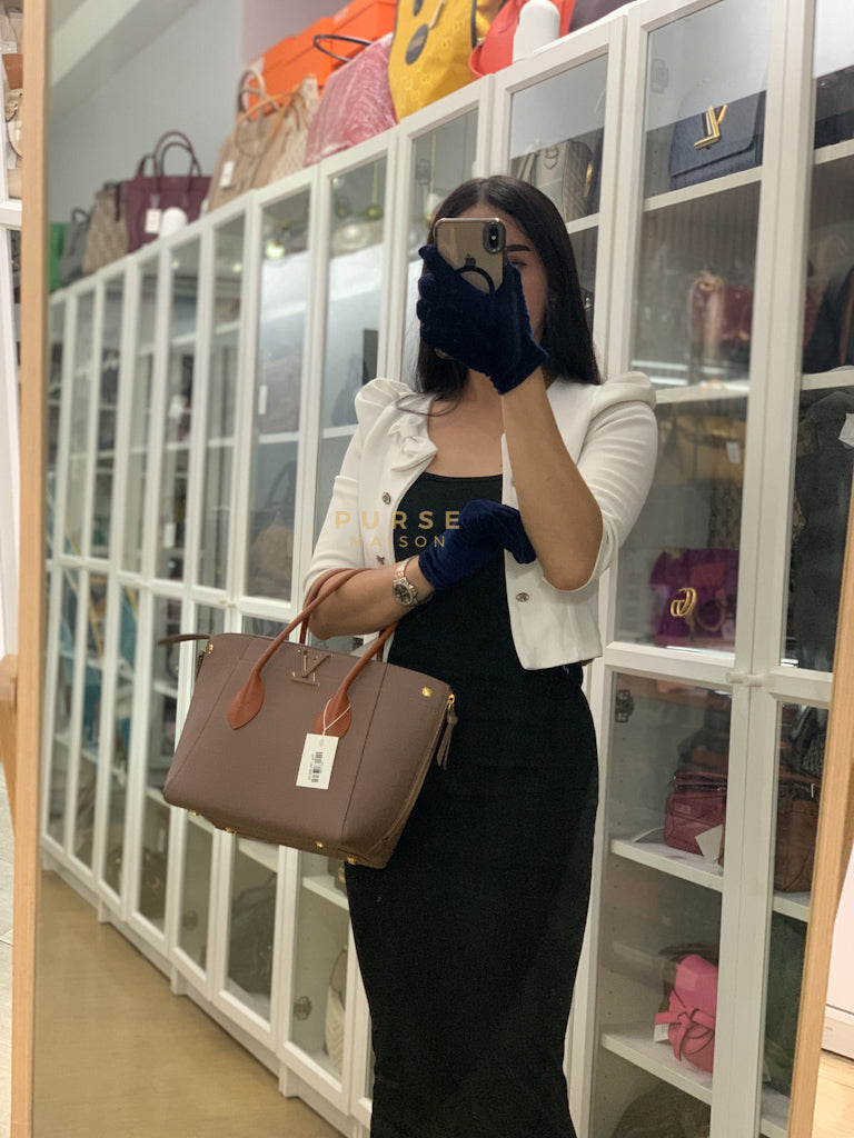 Freedom in Taupe Calfskin Leather Tote Bag (Date Code: TJ4147) | Purse Maison Luxury Bags Shop