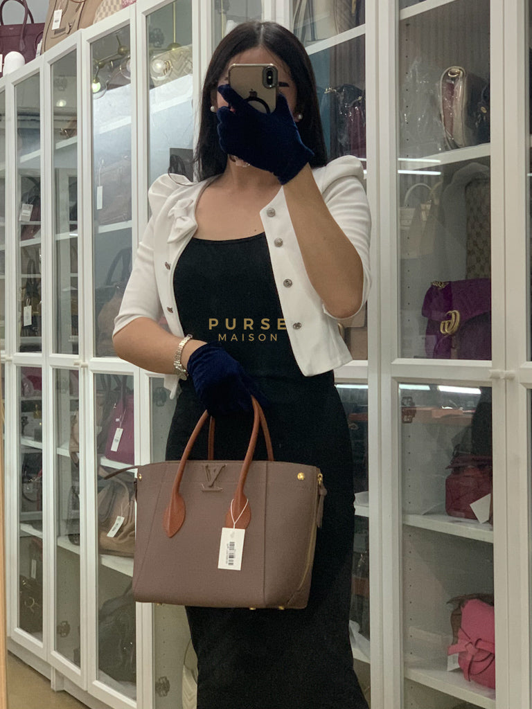 Freedom in Taupe Calfskin Leather Tote Bag (Date Code: TJ4147) | Purse Maison Luxury Bags Shop