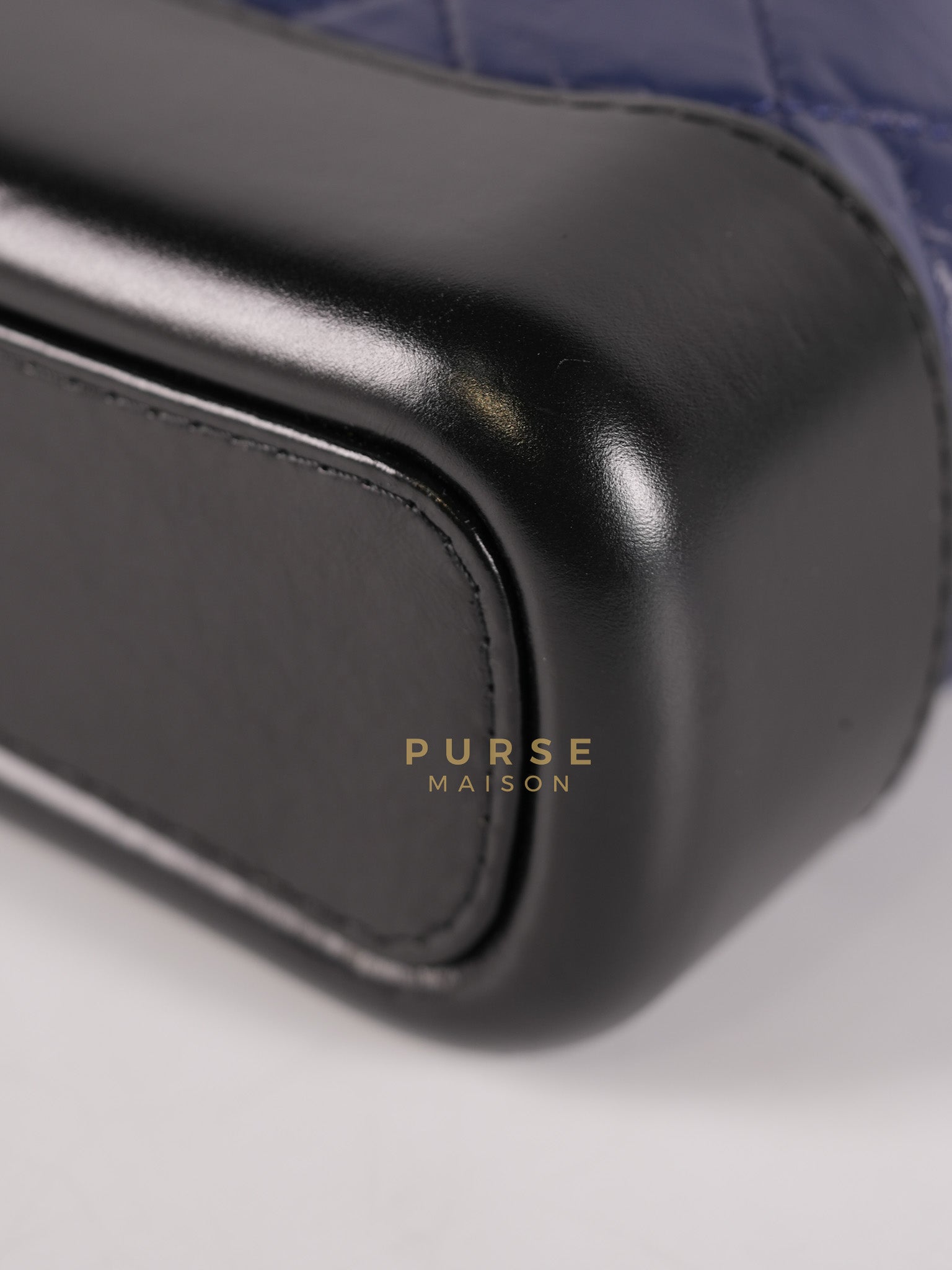 Gabrielle Hobo Bag Mini in Navy Blue Quilted Calfskin Leather & Mix Hardware (Series 24) | Purse Maison Luxury Bags Shop