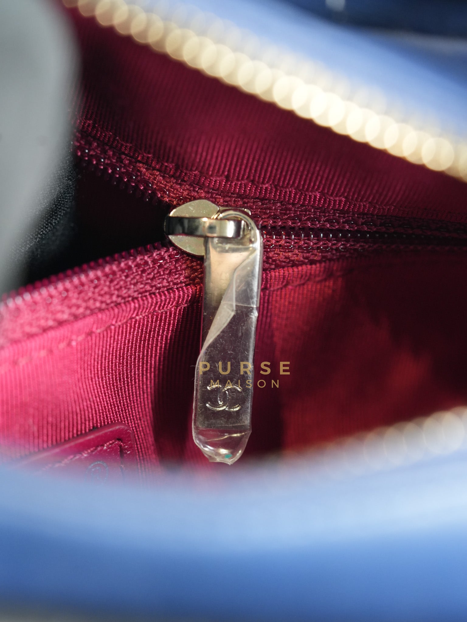 Gabrielle Hobo Bag Mini in Navy Blue Quilted Calfskin Leather & Mix Hardware (Series 24) | Purse Maison Luxury Bags Shop