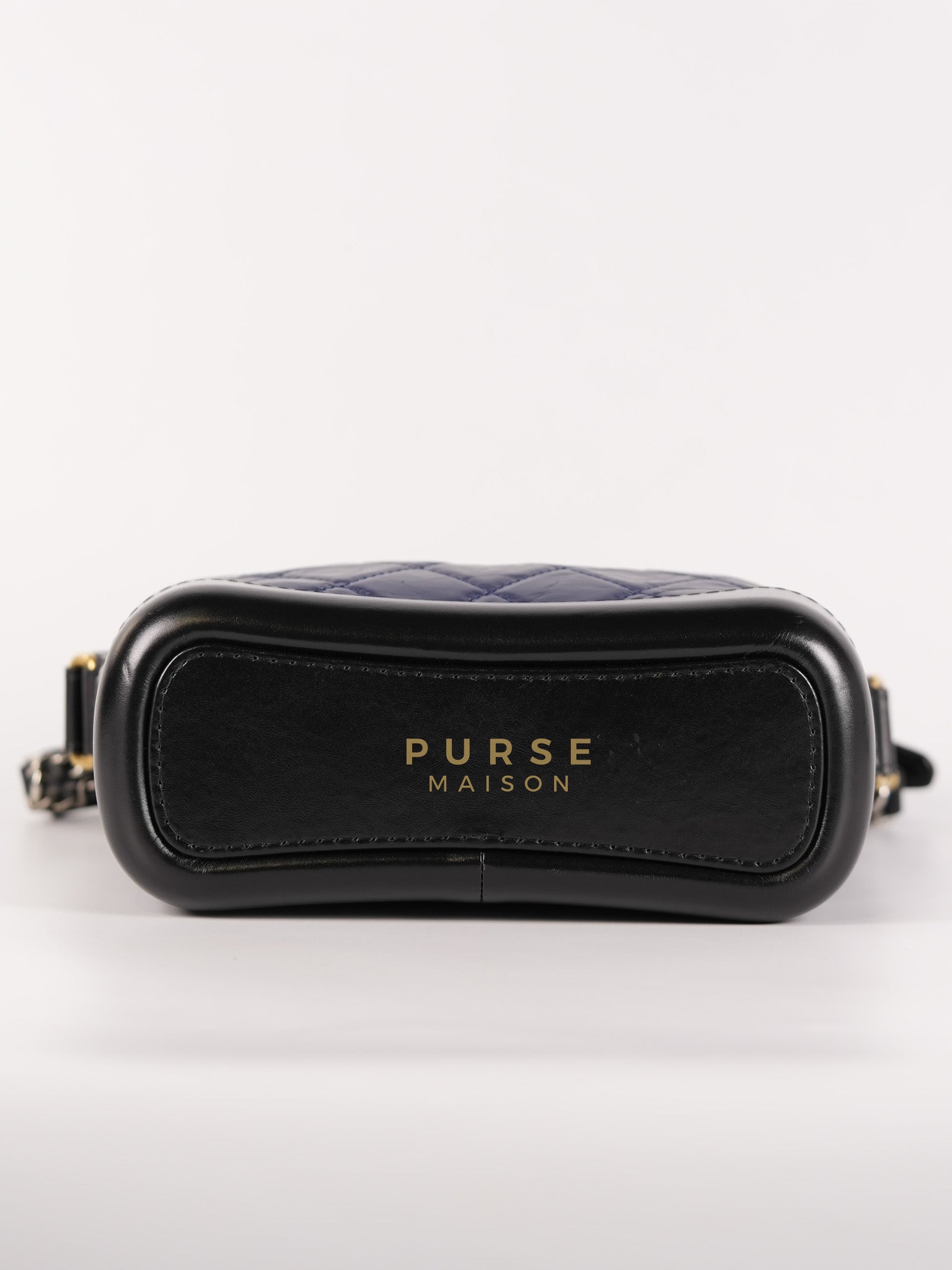 Gabrielle Hobo Bag Mini in Navy Blue Quilted Calfskin Leather & Mix Hardware (Series 24) | Purse Maison Luxury Bags Shop