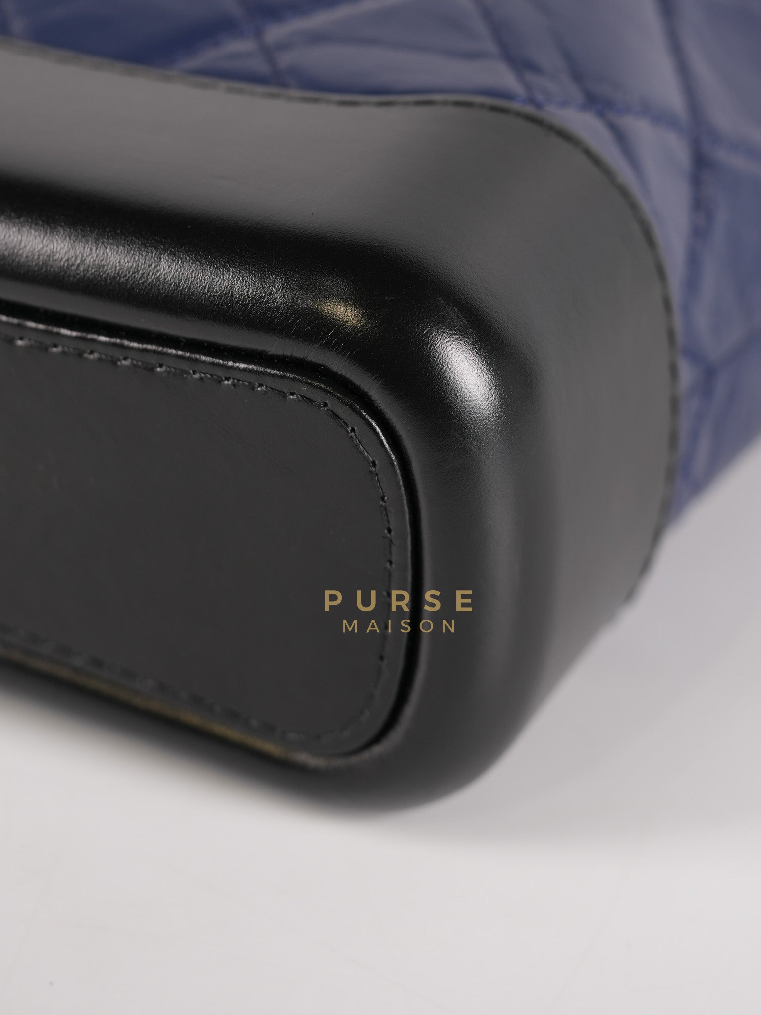 Gabrielle Hobo Bag Mini in Navy Blue Quilted Calfskin Leather & Mix Hardware (Series 24) | Purse Maison Luxury Bags Shop