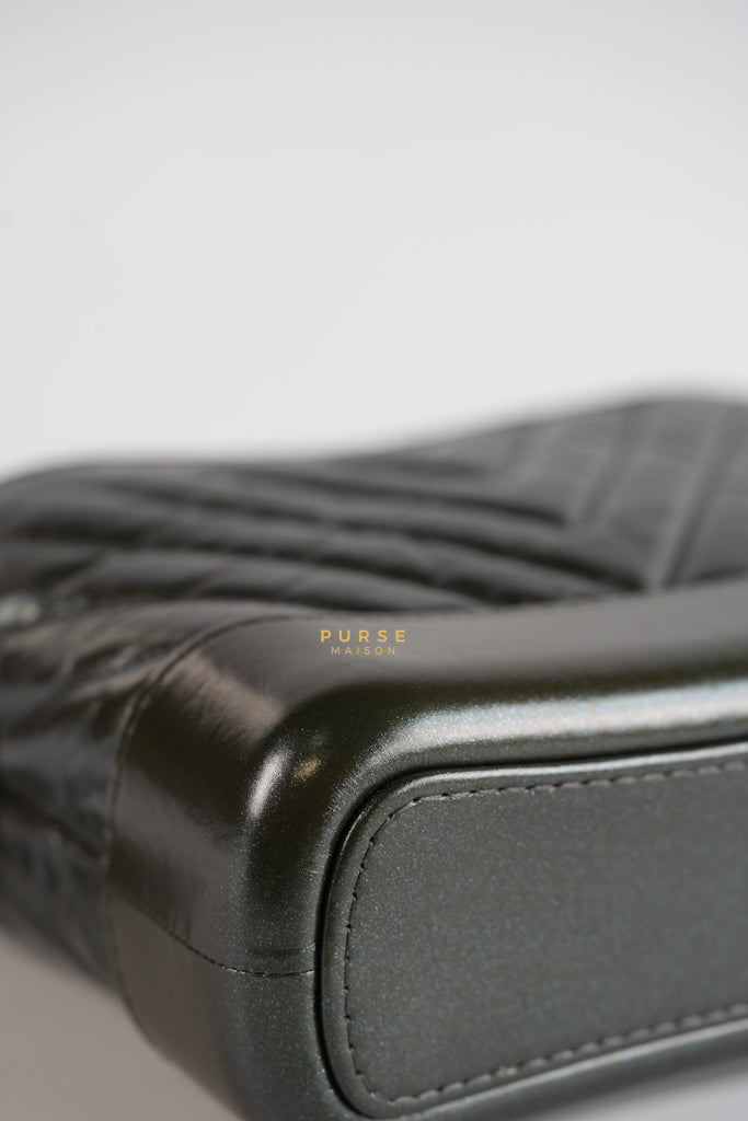 Gabrielle Hobo Chevron Metallic Mix Aged Gold/Silver Hardware Small Series 27 | Purse Maison Luxury Bags Shop