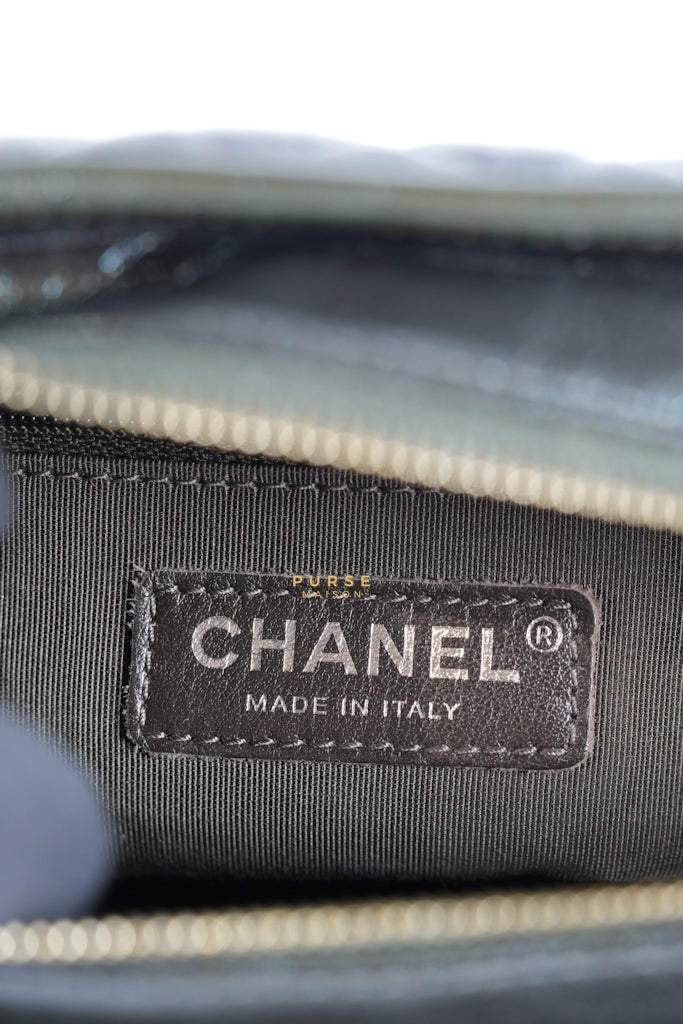 Gabrielle Hobo Chevron Metallic Mix Aged Gold/Silver Hardware Small Series 27 | Purse Maison Luxury Bags Shop