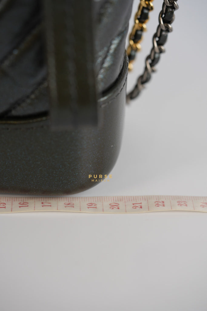 Gabrielle Hobo Chevron Metallic Mix Aged Gold/Silver Hardware Small Series 27 | Purse Maison Luxury Bags Shop