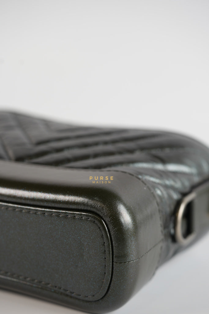 Gabrielle Hobo Chevron Metallic Mix Aged Gold/Silver Hardware Small Series 27 | Purse Maison Luxury Bags Shop