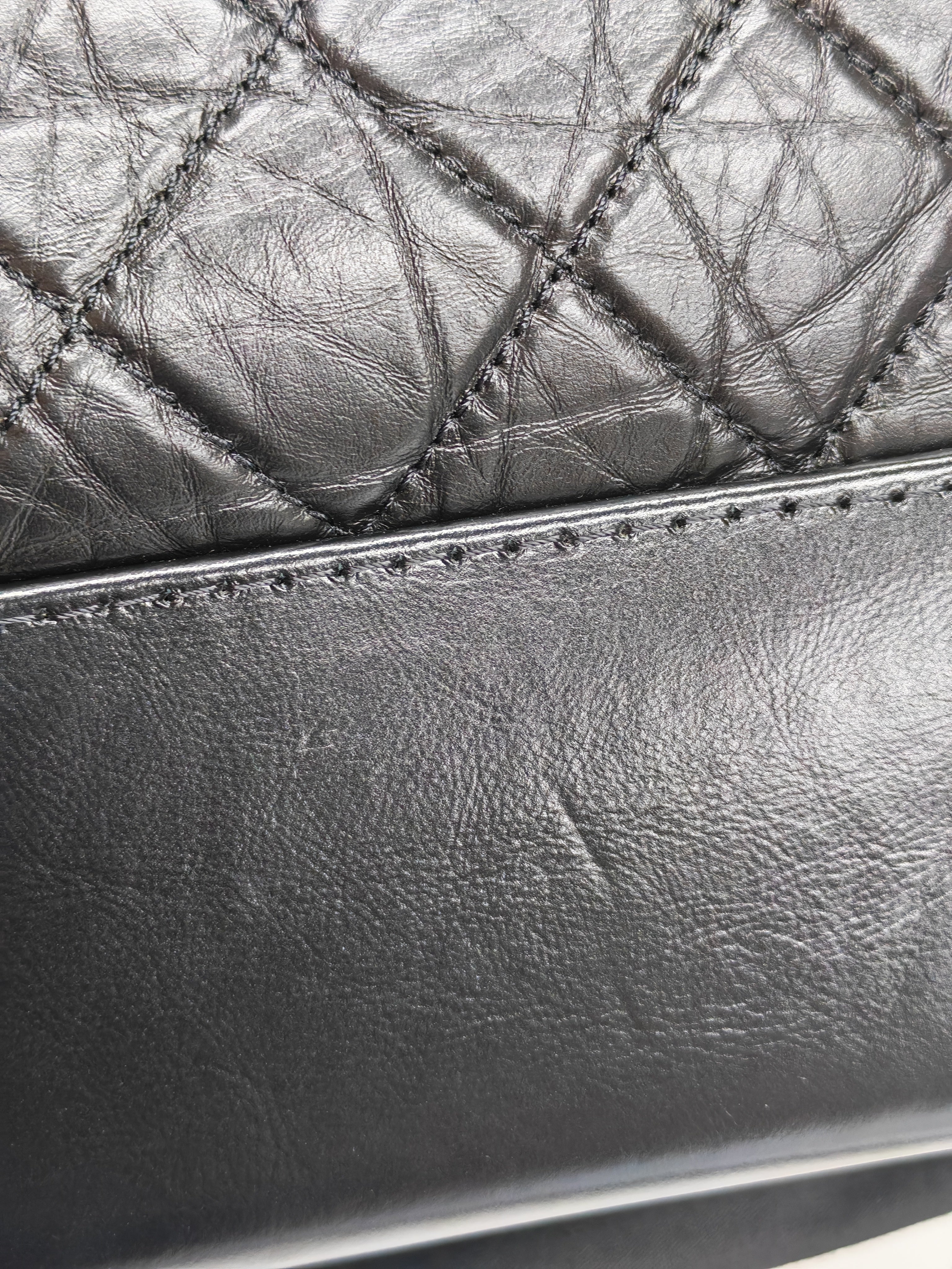 Gabrielle Medium in Black Quilted Distressed Calfskin & Mixed Hardware (Microchip) | Purse Maison Luxury Bags Shop