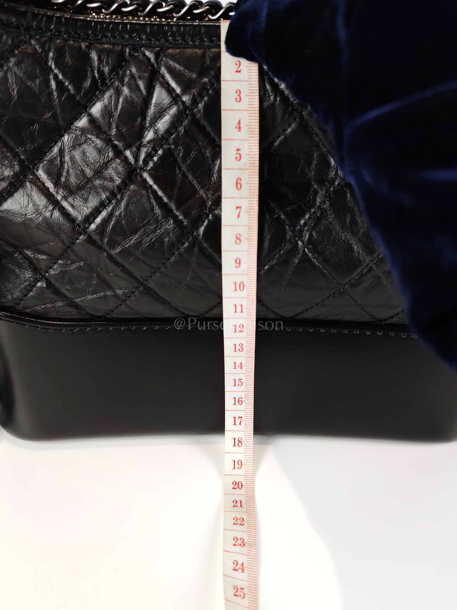 Gabrielle Medium in Black Quilted Distressed Calfskin & Mixed Hardware (Microchip) | Purse Maison Luxury Bags Shop