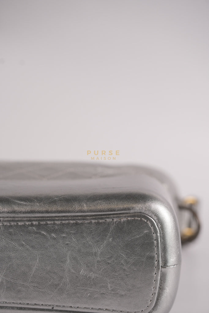 Gabrielle Old Medium (Large) in Silver Quilted Distressed Calfskin & Mixed Hardware Series 24 | Purse Maison Luxury Bags Shop