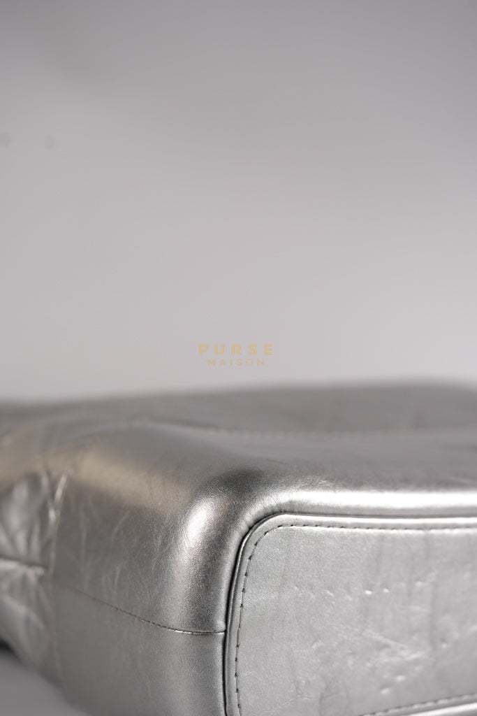 Gabrielle Old Medium (Large) in Silver Quilted Distressed Calfskin & Mixed Hardware Series 24 | Purse Maison Luxury Bags Shop