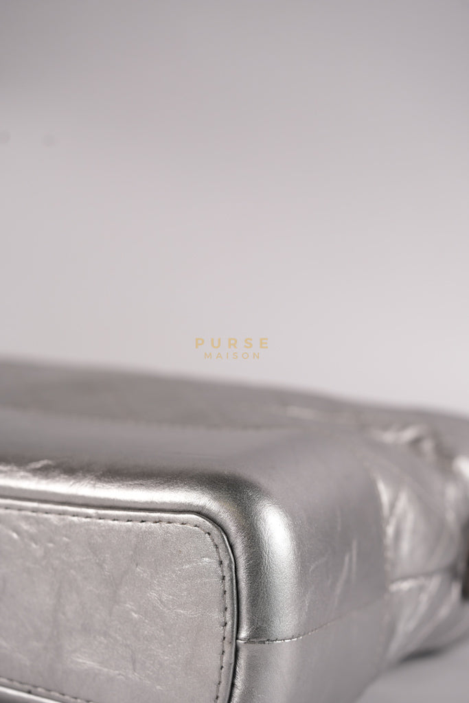 Gabrielle Old Medium (Large) in Silver Quilted Distressed Calfskin & Mixed Hardware Series 24 | Purse Maison Luxury Bags Shop