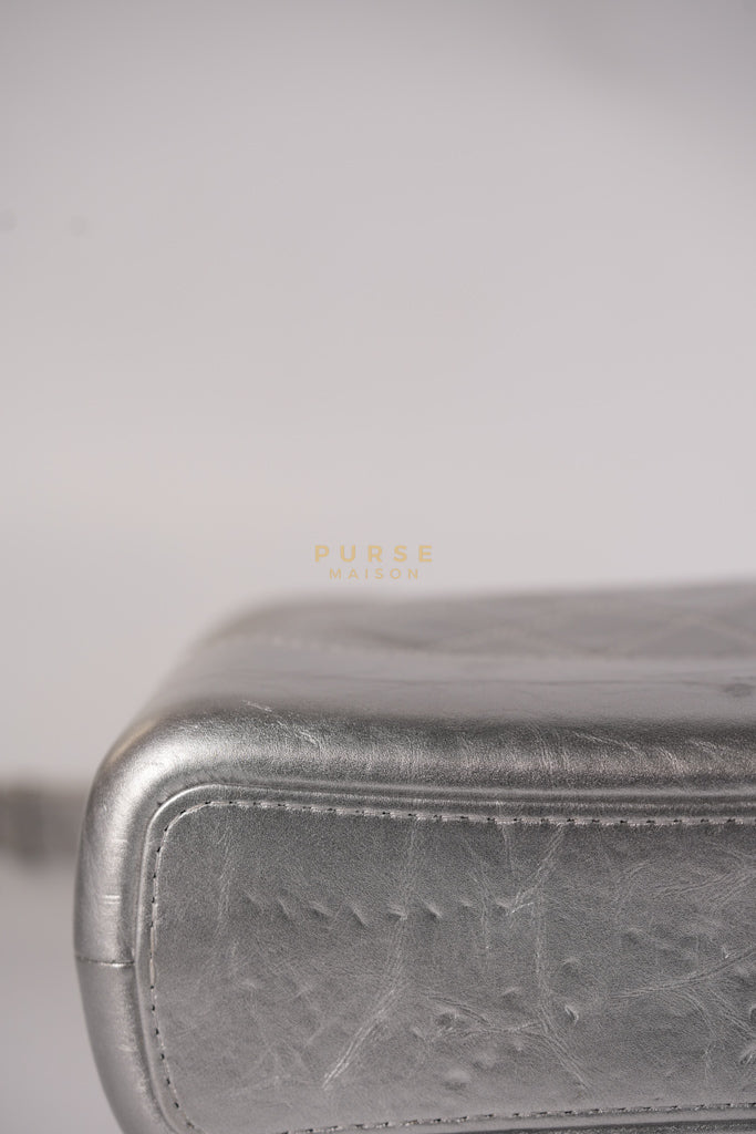 Gabrielle Old Medium (Large) in Silver Quilted Distressed Calfskin & Mixed Hardware Series 24 | Purse Maison Luxury Bags Shop