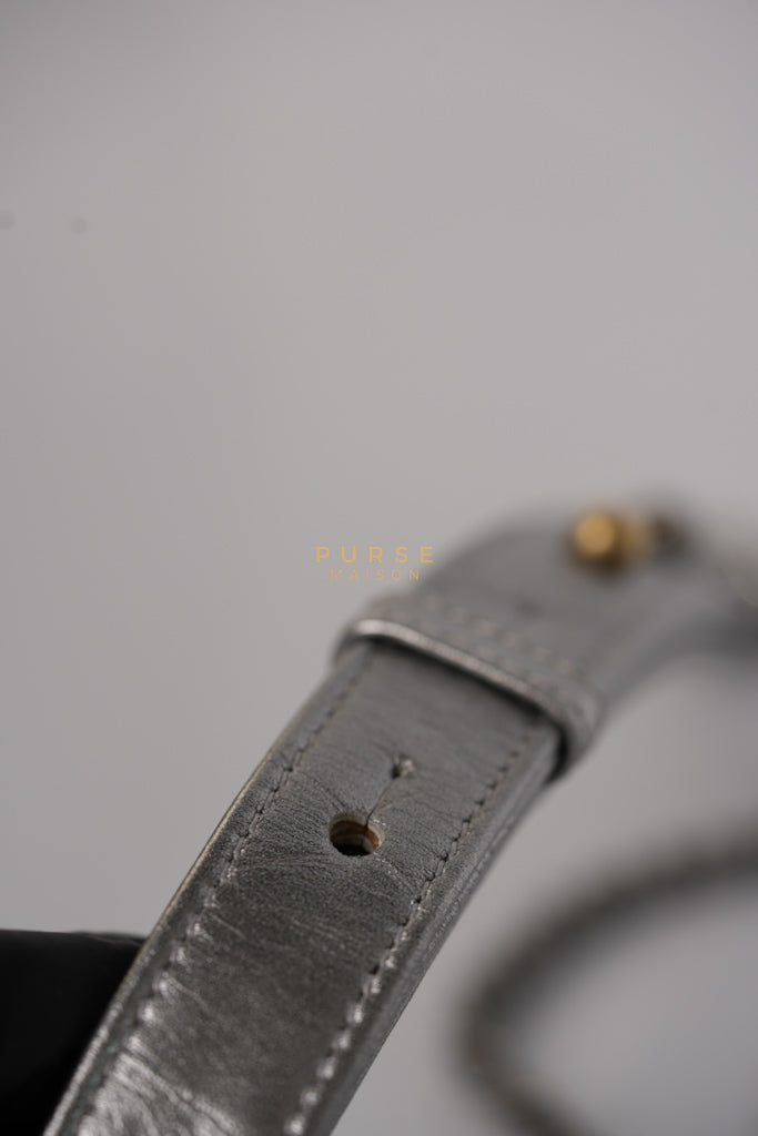 Gabrielle Old Medium (Large) in Silver Quilted Distressed Calfskin & Mixed Hardware Series 24 | Purse Maison Luxury Bags Shop