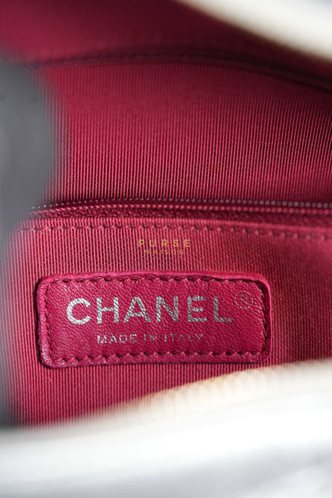 Gabrielle Old Medium (Large) in Silver Quilted Distressed Calfskin & Mixed Hardware Series 24 | Purse Maison Luxury Bags Shop