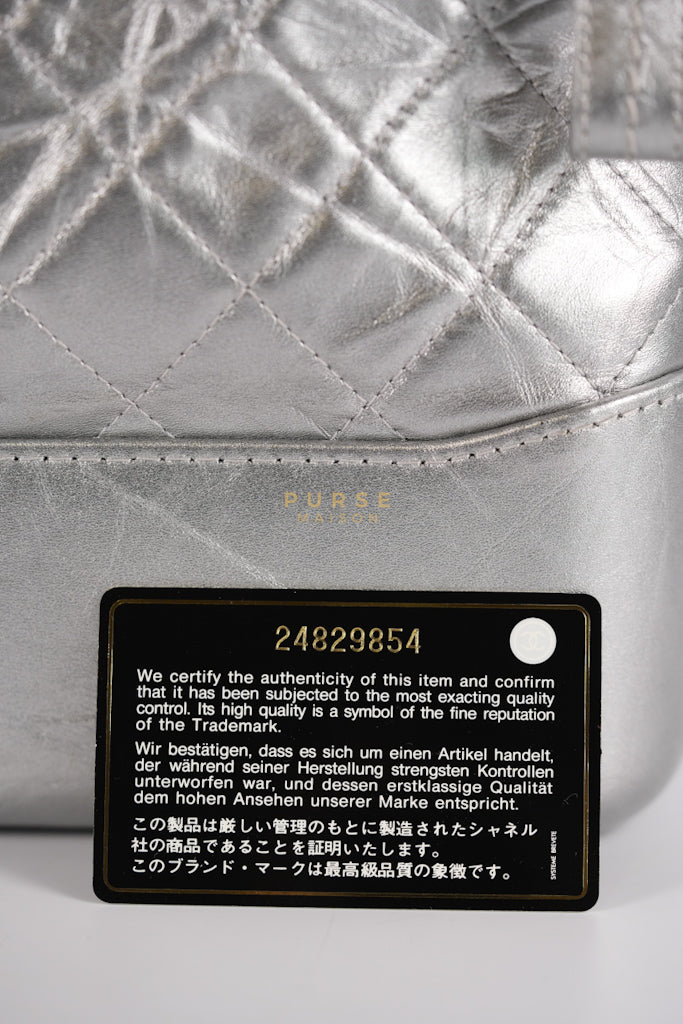 Gabrielle Old Medium (Large) in Silver Quilted Distressed Calfskin & Mixed Hardware Series 24 | Purse Maison Luxury Bags Shop