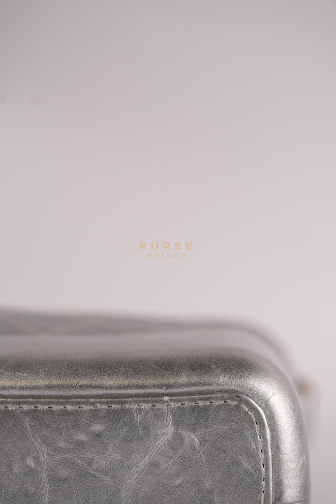 Gabrielle Old Medium (Large) in Silver Quilted Distressed Calfskin & Mixed Hardware Series 24 | Purse Maison Luxury Bags Shop