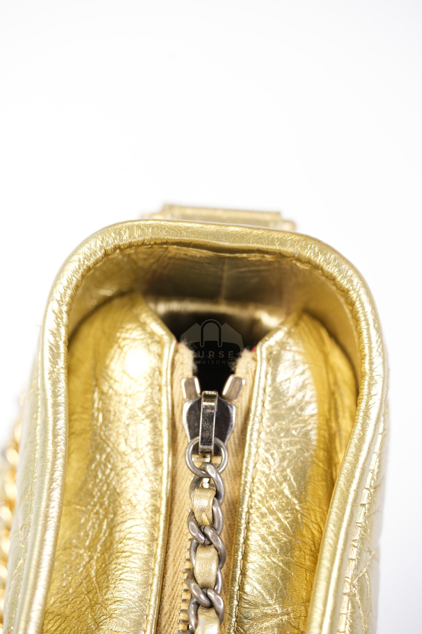 Gabrielle Small Crossbody Bag in Metallic Lambskin Leather & Mixed Hardware Series 24 | Purse Maison Luxury Bags Shop