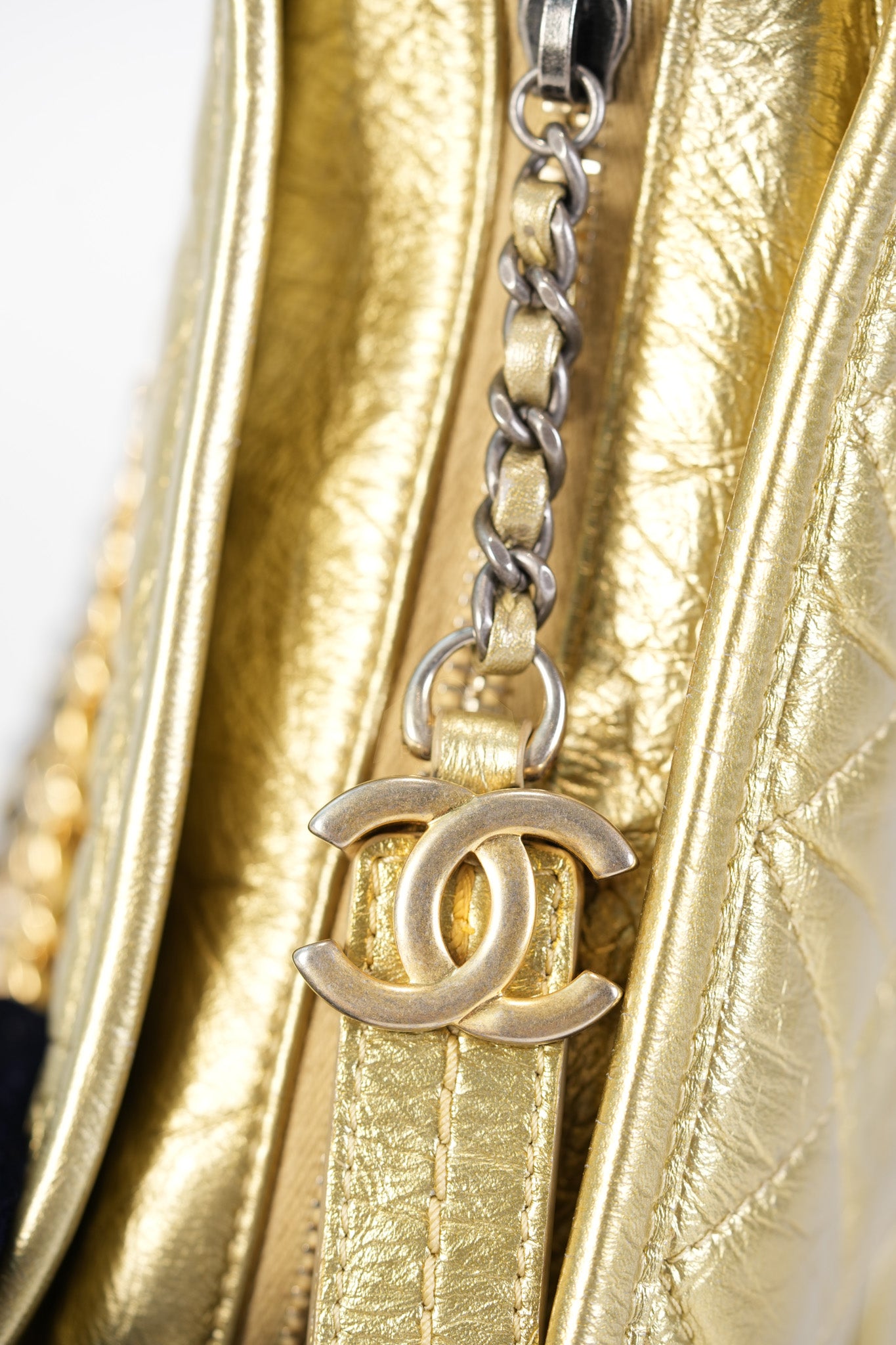 Gabrielle Small Crossbody Bag in Metallic Lambskin Leather & Mixed Hardware Series 24 | Purse Maison Luxury Bags Shop