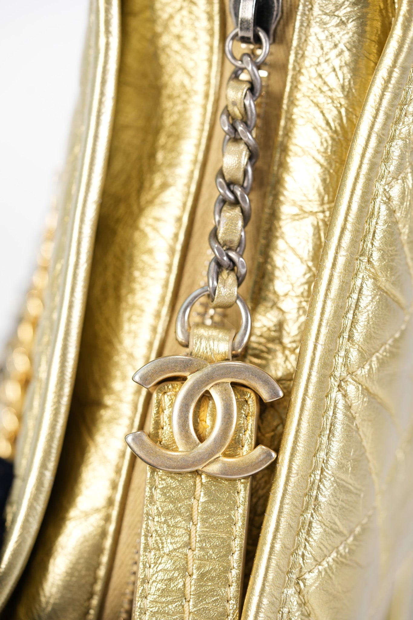 Gabrielle Small Crossbody Bag in Metallic Lambskin Leather & Mixed Hardware Series 24 | Purse Maison Luxury Bags Shop