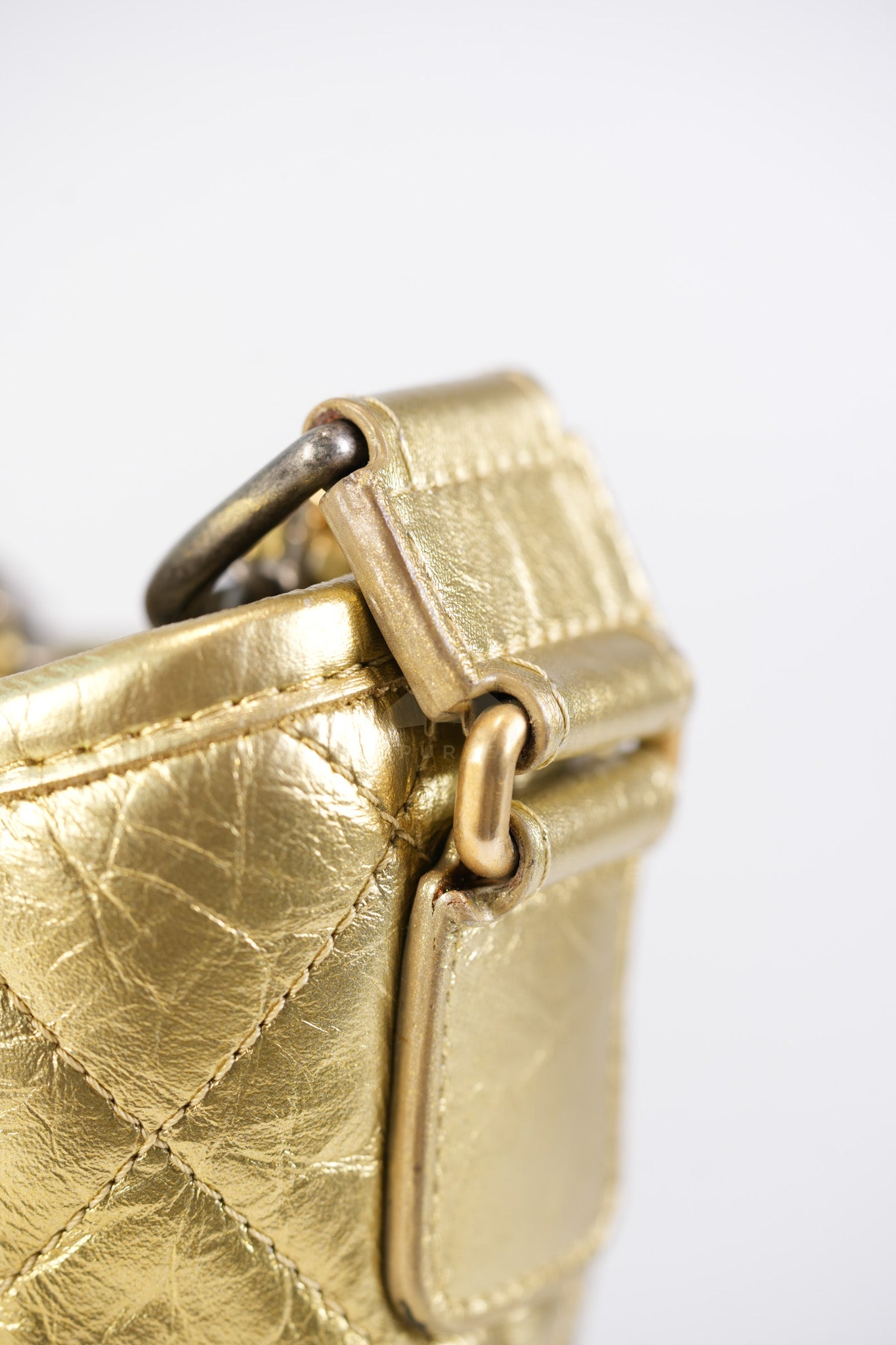 Gabrielle Small Crossbody Bag in Metallic Lambskin Leather & Mixed Hardware Series 24 | Purse Maison Luxury Bags Shop