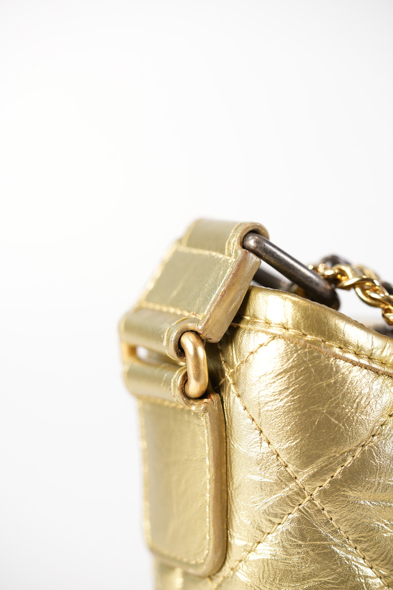 Gabrielle Small Crossbody Bag in Metallic Lambskin Leather & Mixed Hardware Series 24 | Purse Maison Luxury Bags Shop