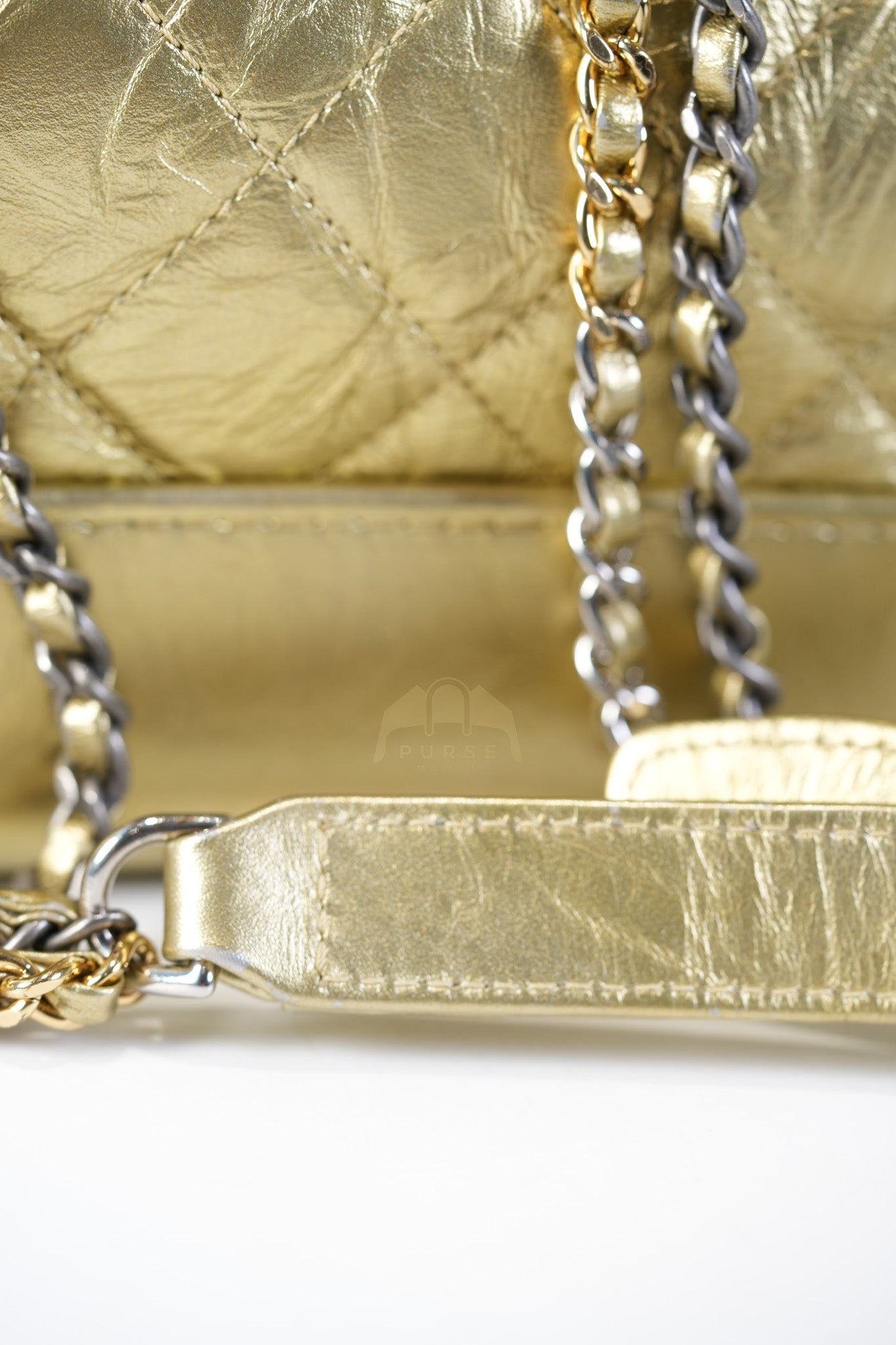 Gabrielle Small Crossbody Bag in Metallic Lambskin Leather & Mixed Hardware Series 24 | Purse Maison Luxury Bags Shop