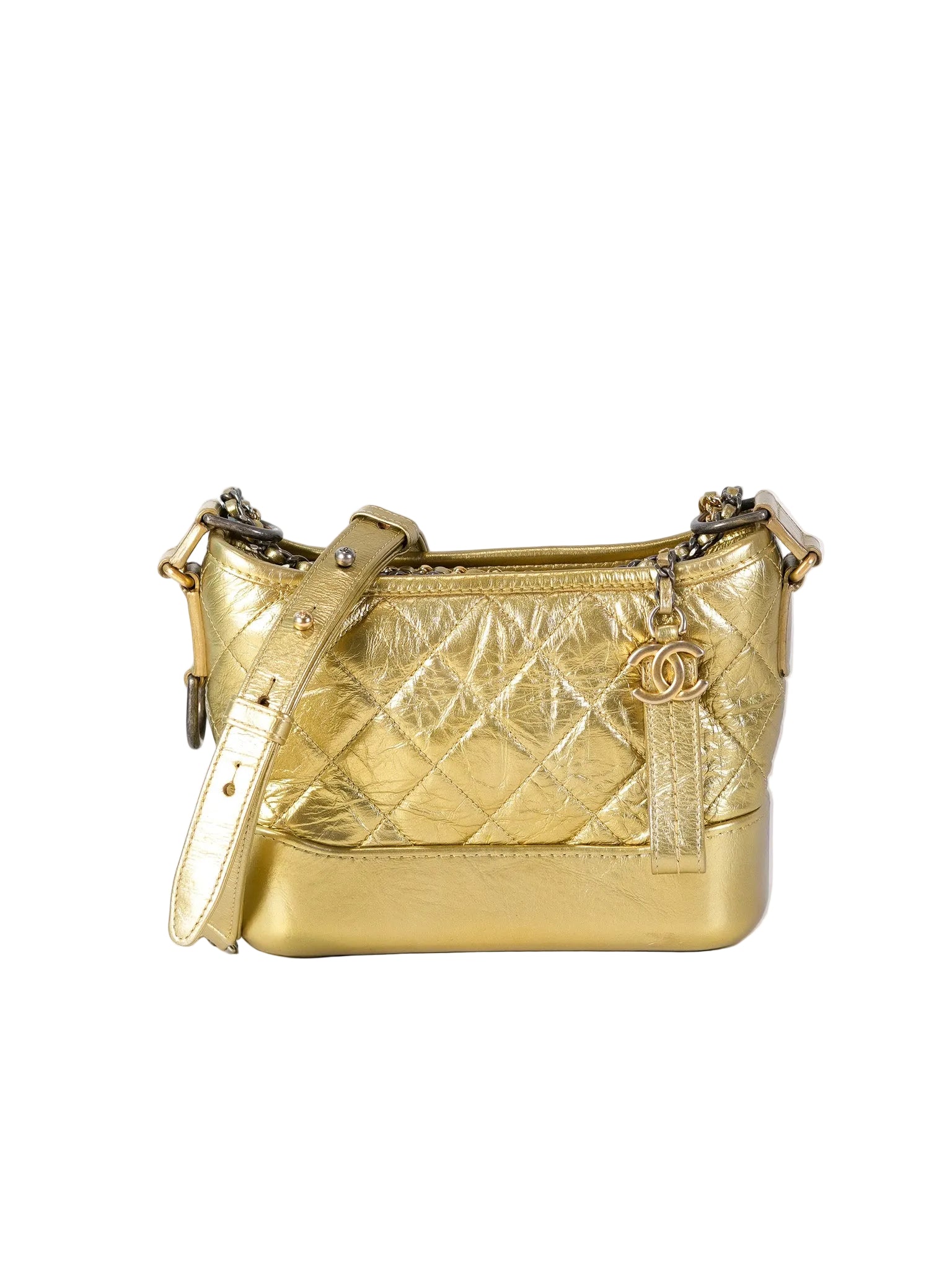 Gabrielle Small Crossbody Bag in Metallic Lambskin Leather & Mixed Hardware Series 24 | Purse Maison Luxury Bags Shop