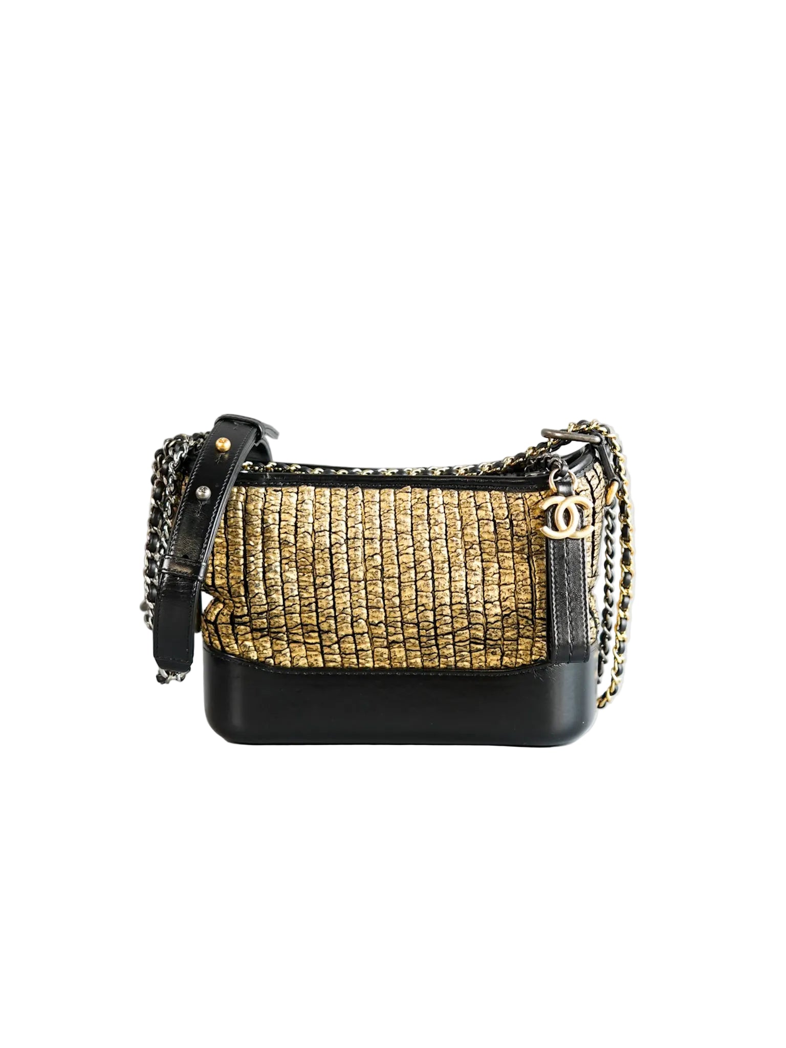 Gabrielle Small Hobo Bag in Metallic Gold Tweed & Mixed Hardware Series 27 | Purse Maison Luxury Bags Shop