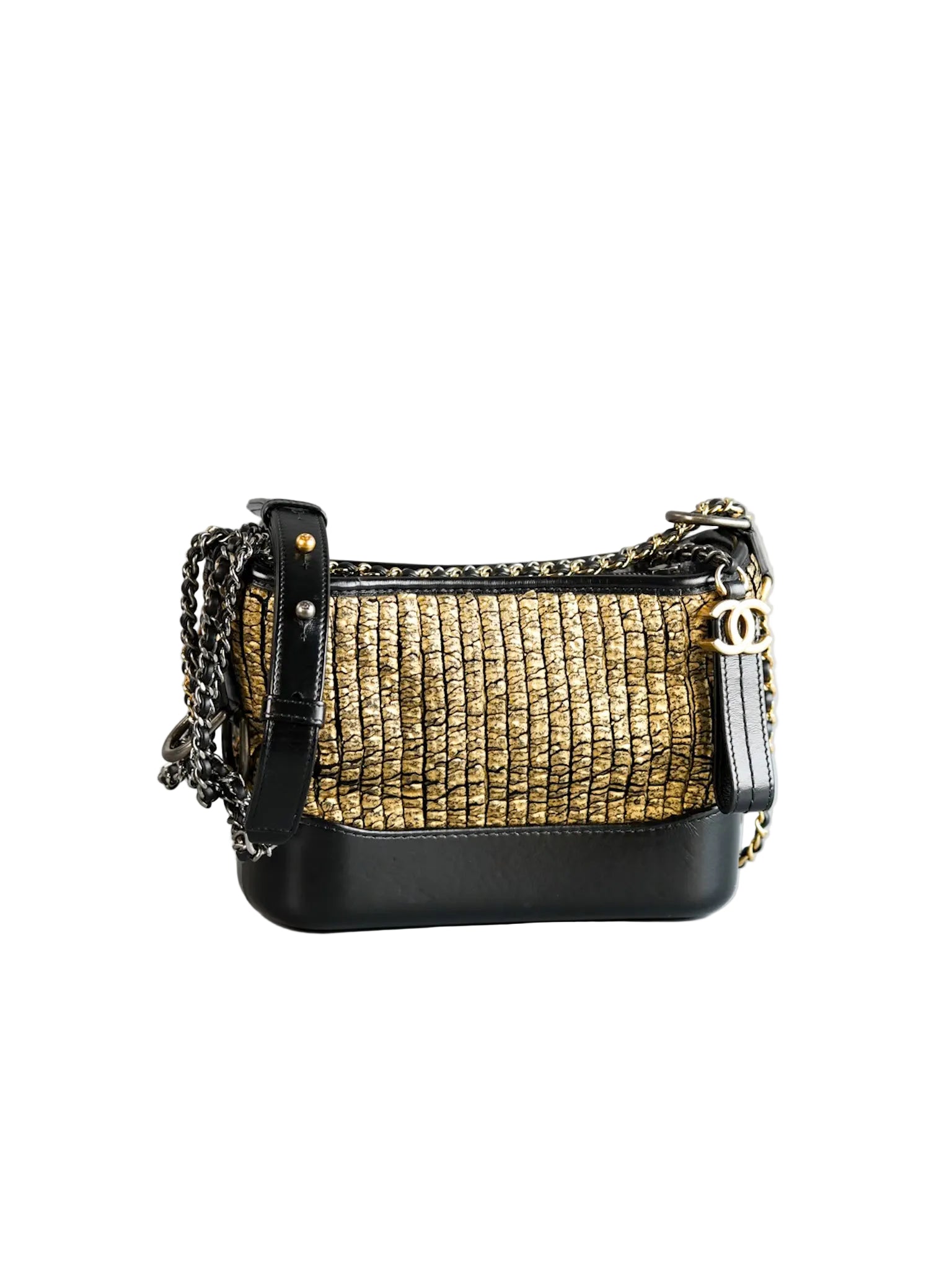 Gabrielle Small Hobo Bag in Metallic Gold Tweed & Mixed Hardware Series 27 | Purse Maison Luxury Bags Shop
