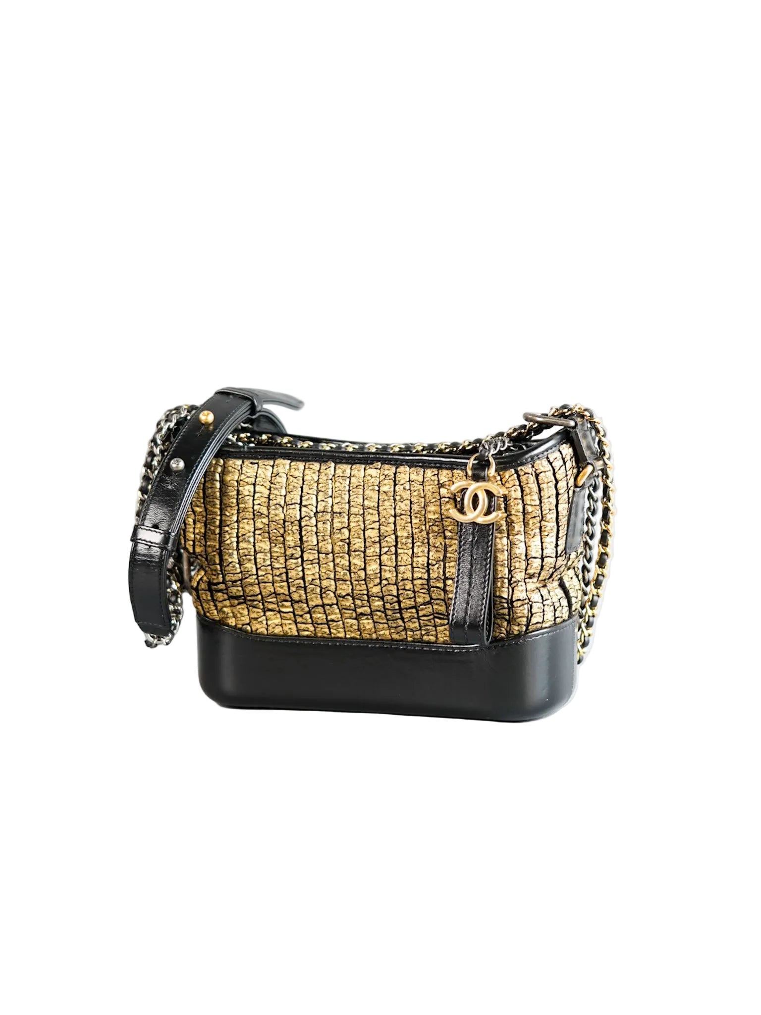 Gabrielle Small Hobo Bag in Metallic Gold Tweed & Mixed Hardware Series 27 | Purse Maison Luxury Bags Shop