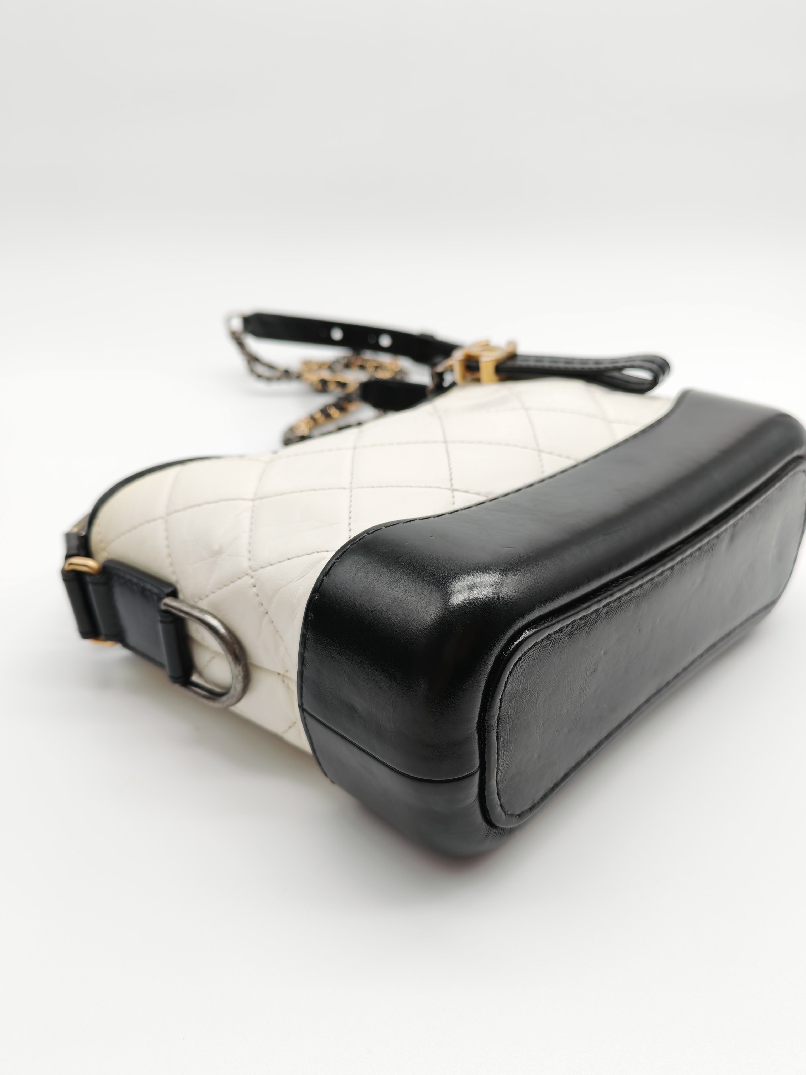 Gabrielle Small in Off White Distressed Calfskin Leather and Mixed Hardware Series 26 | Purse Maison Luxury Bags Shop