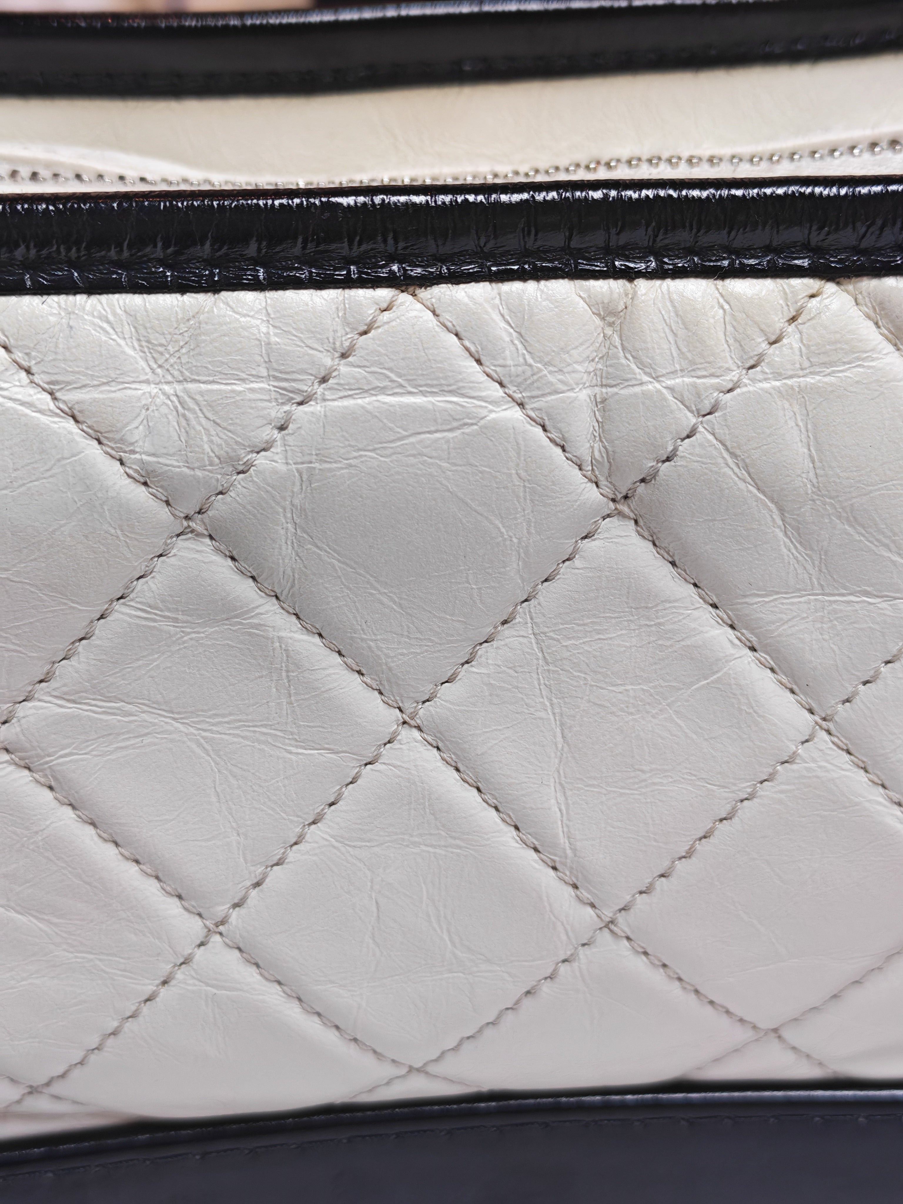 Gabrielle Small in Off White Distressed Calfskin Leather and Mixed Hardware Series 26 | Purse Maison Luxury Bags Shop