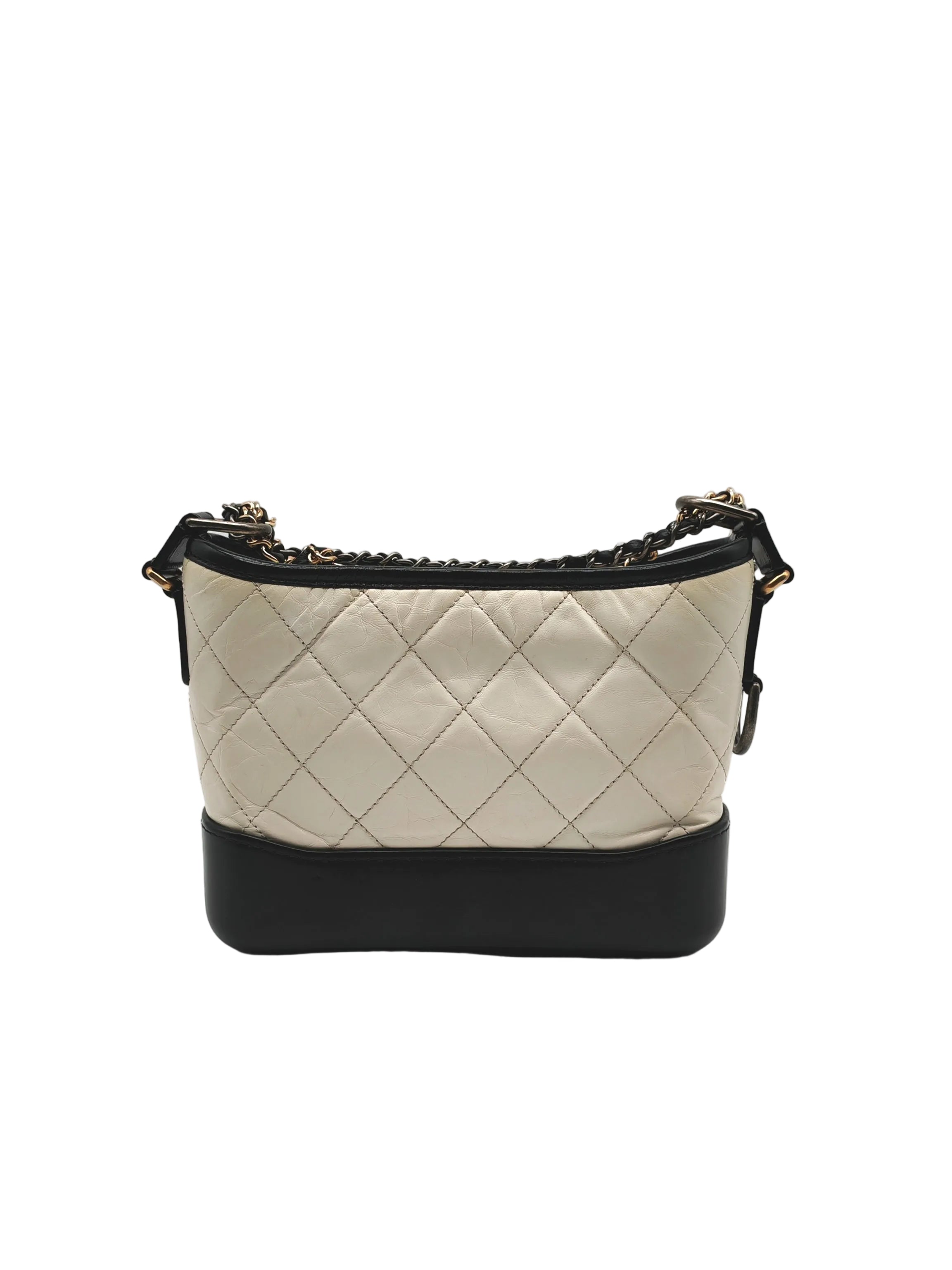 Gabrielle Small in Off White Distressed Calfskin Leather and Mixed Hardware Series 26 | Purse Maison Luxury Bags Shop