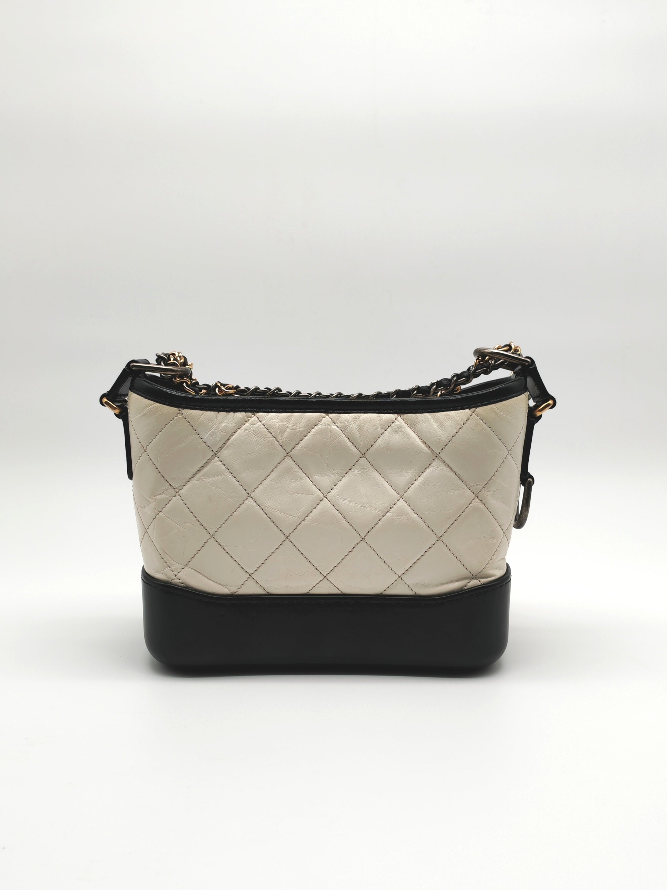Gabrielle Small in Off White Distressed Calfskin Leather and Mixed Hardware Series 26 | Purse Maison Luxury Bags Shop