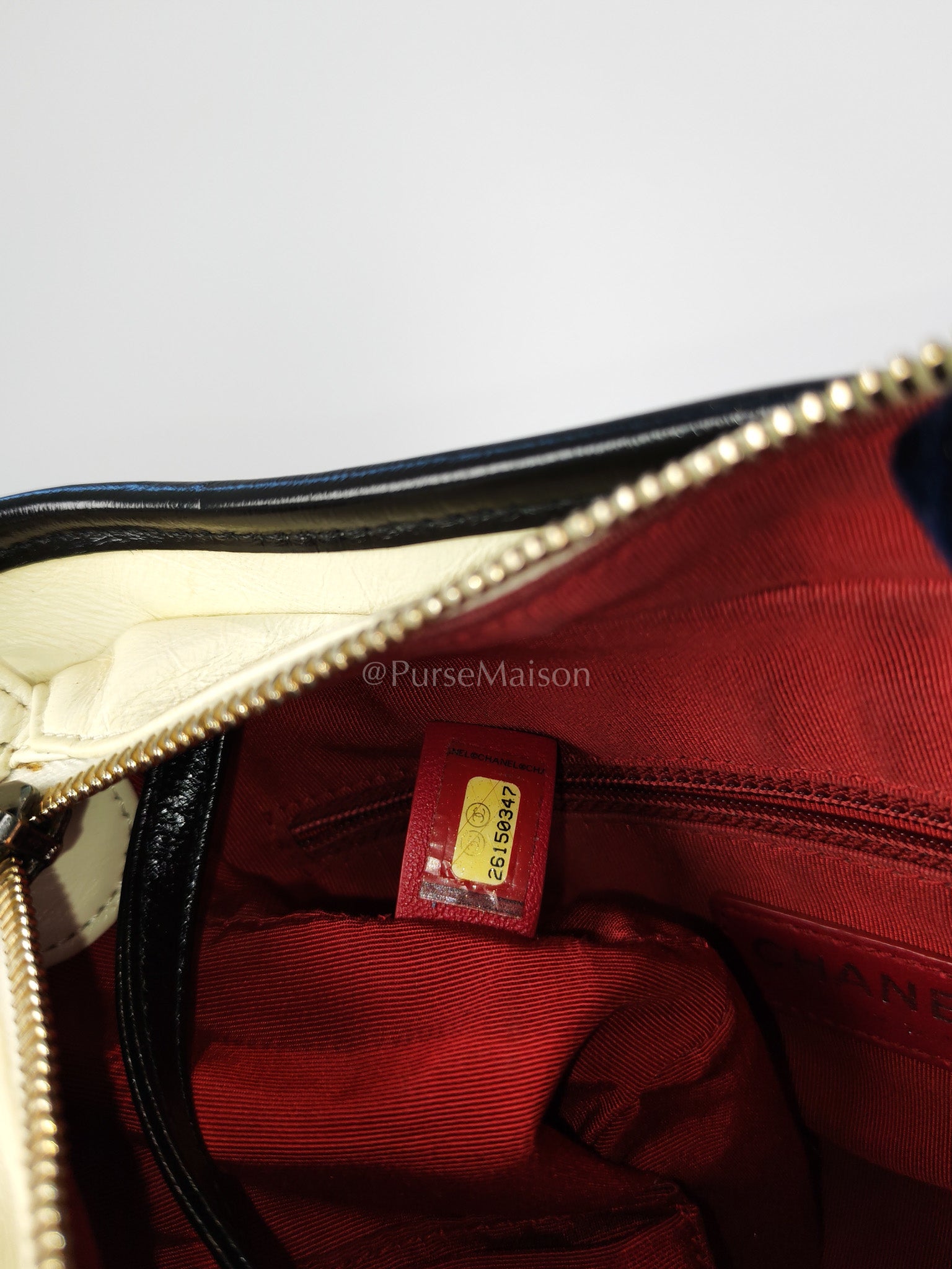 Gabrielle Small in Off White Distressed Calfskin Leather and Mixed Hardware Series 26 | Purse Maison Luxury Bags Shop